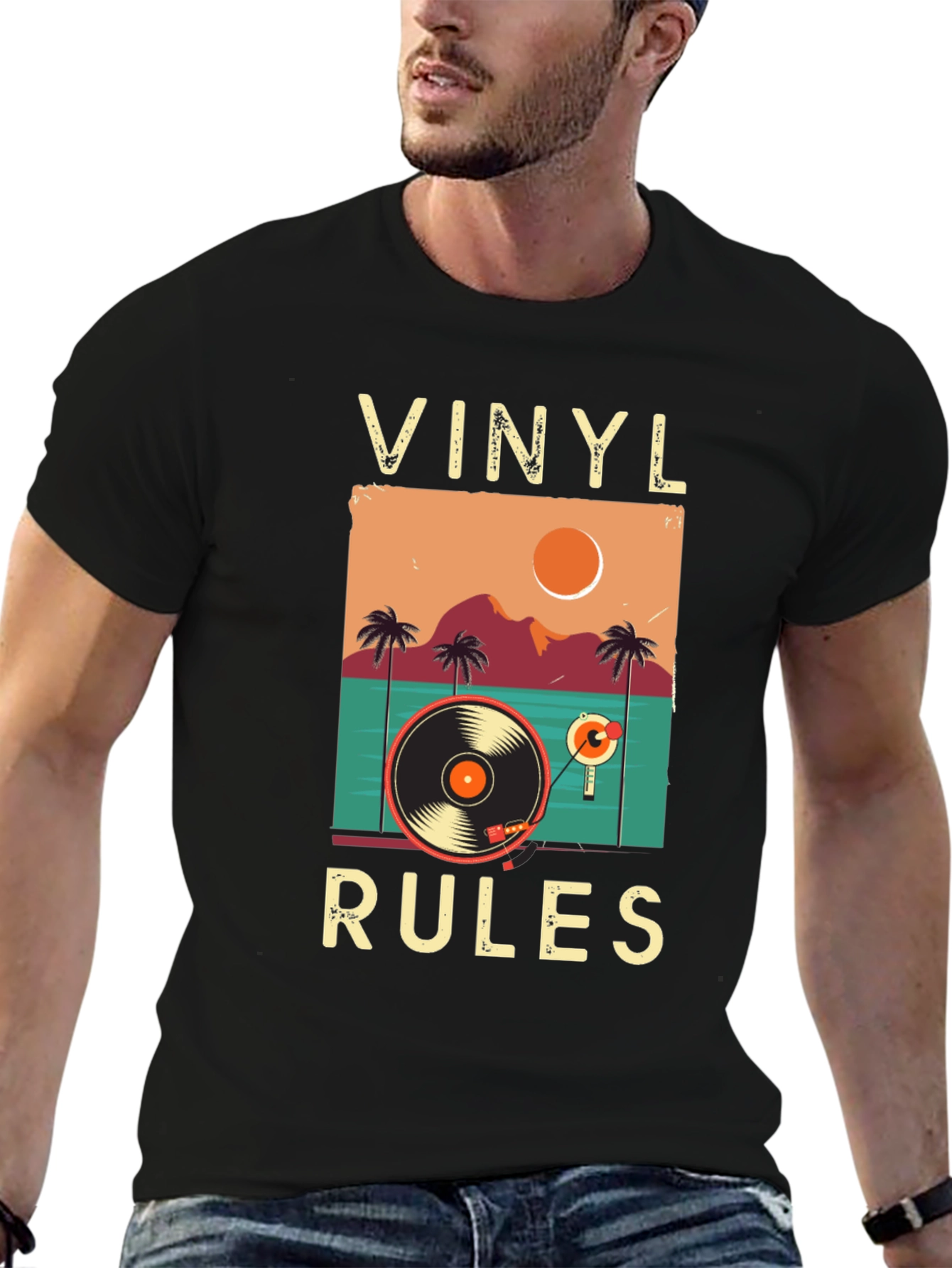 Vinyl Rules Graphic Tee - Retro Music Lover T-Shirt