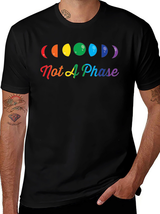 Not A Phase Pride T-Shirt - LGBTQ+ Rainbow Moon Phases