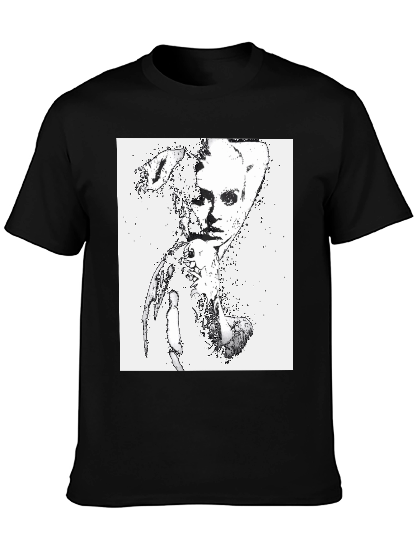 Abstract Graphic Print Black T-Shirt