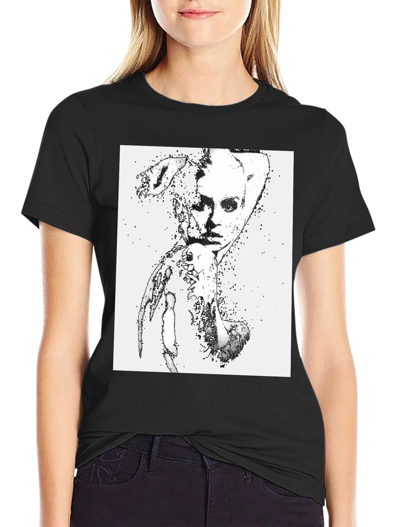 Abstract Graphic Print Black T-Shirt