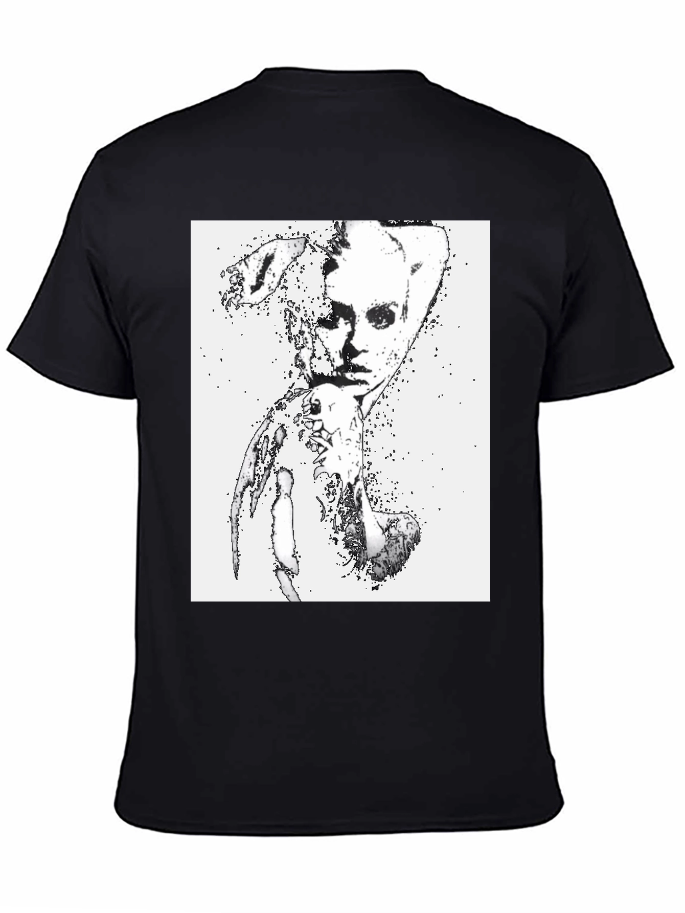 Abstract Graphic Print Black T-Shirt