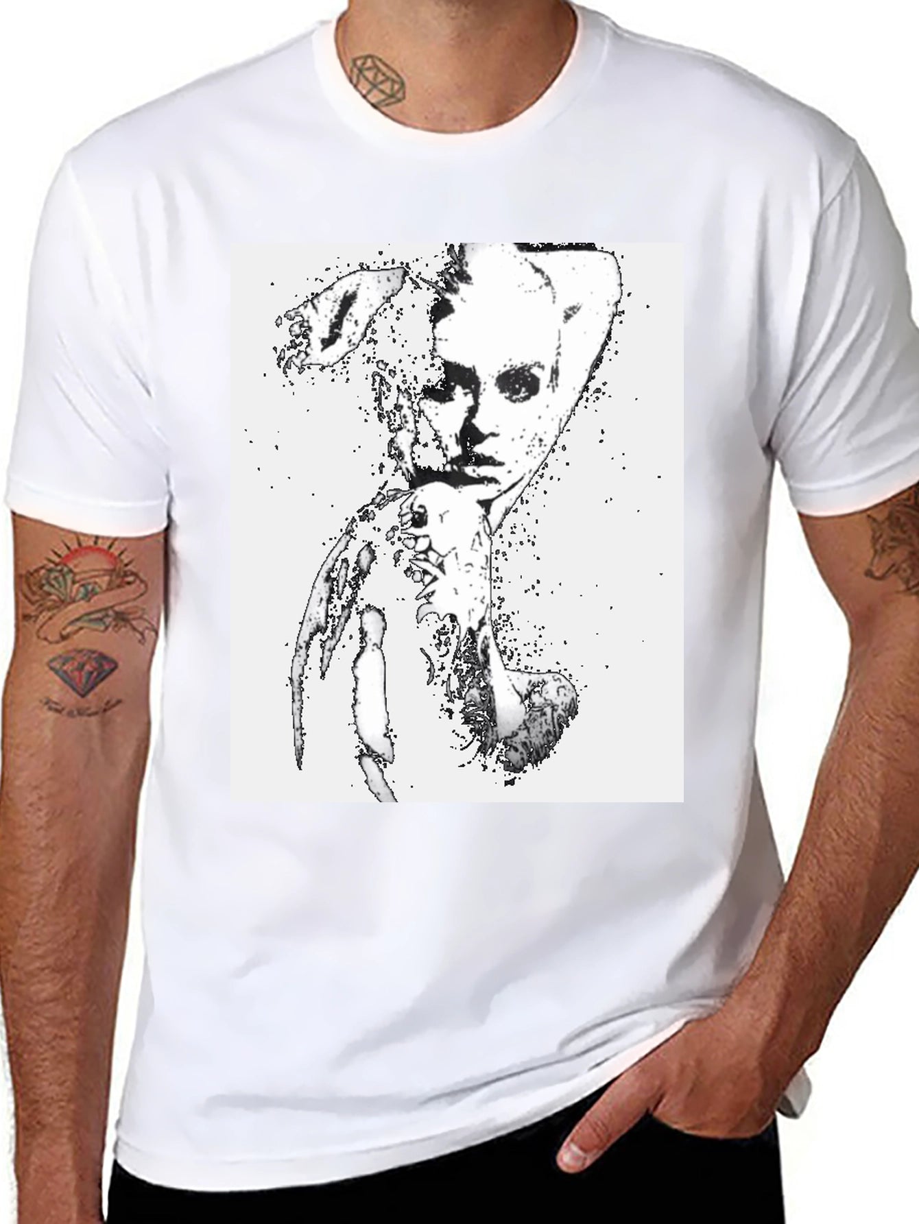 Abstract Graphic Print Black T-Shirt