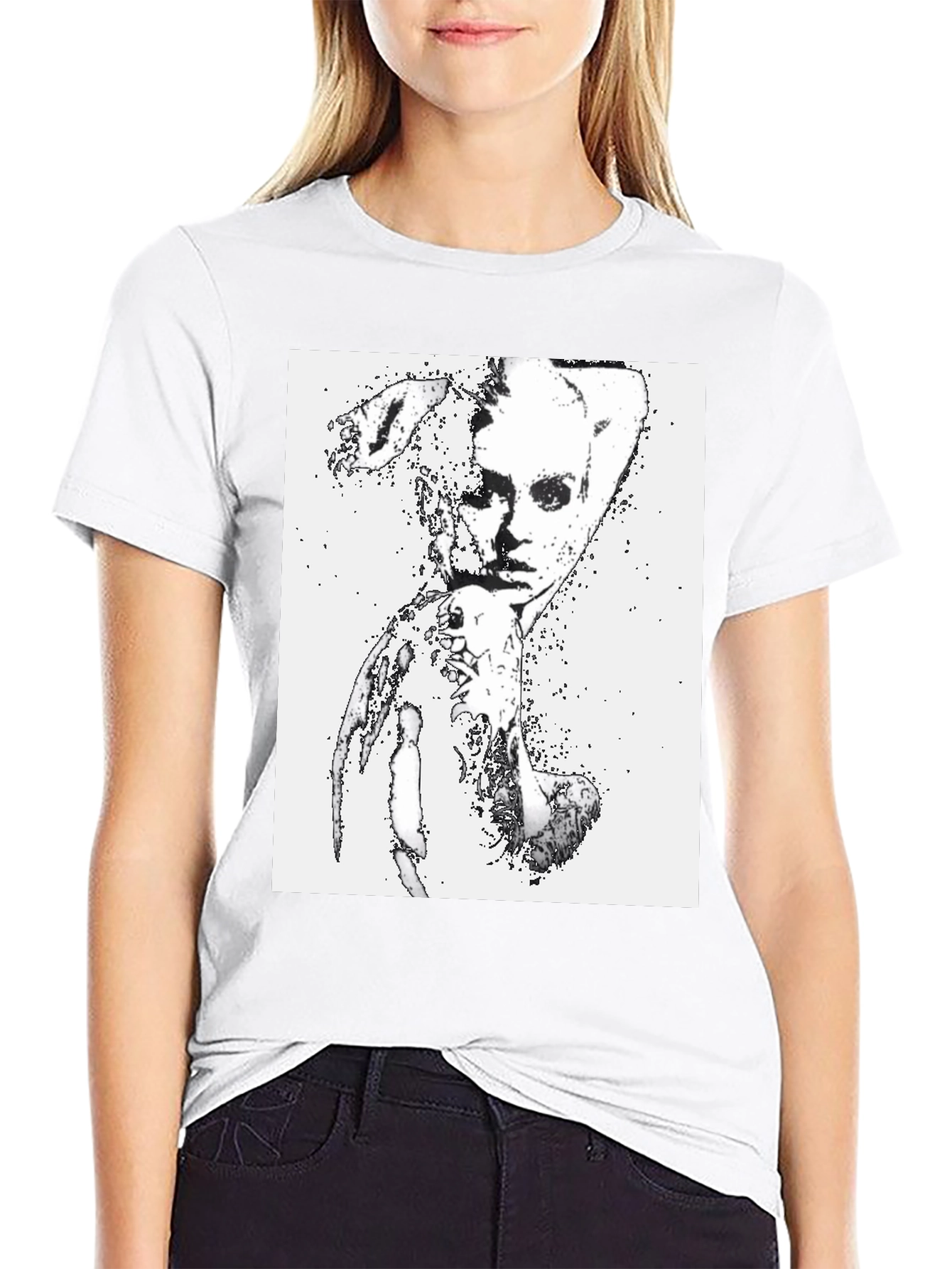 Abstract Graphic Print Black T-Shirt