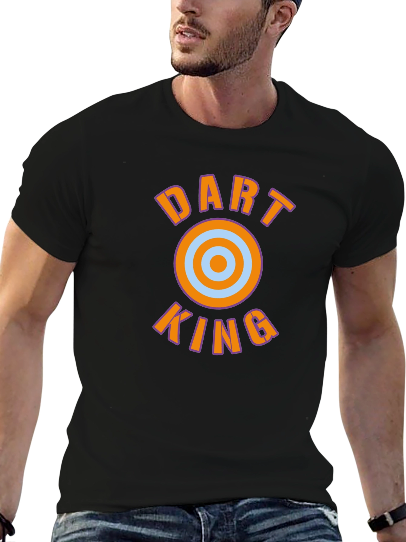 Dart King Graphic Tee - Black Cotton T-Shirt