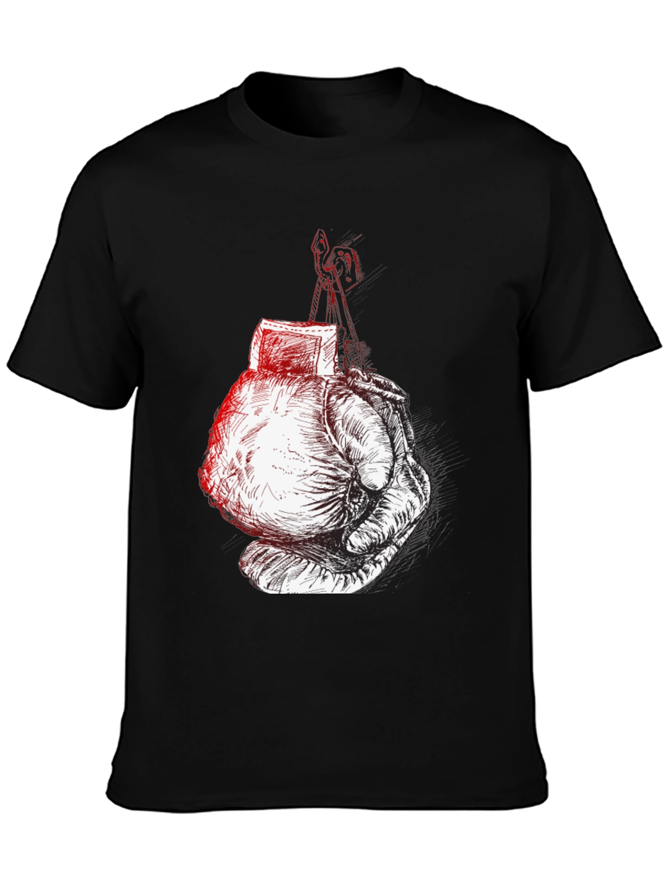 Boxing Gloves Graphic Tee - Black Cotton Comfort