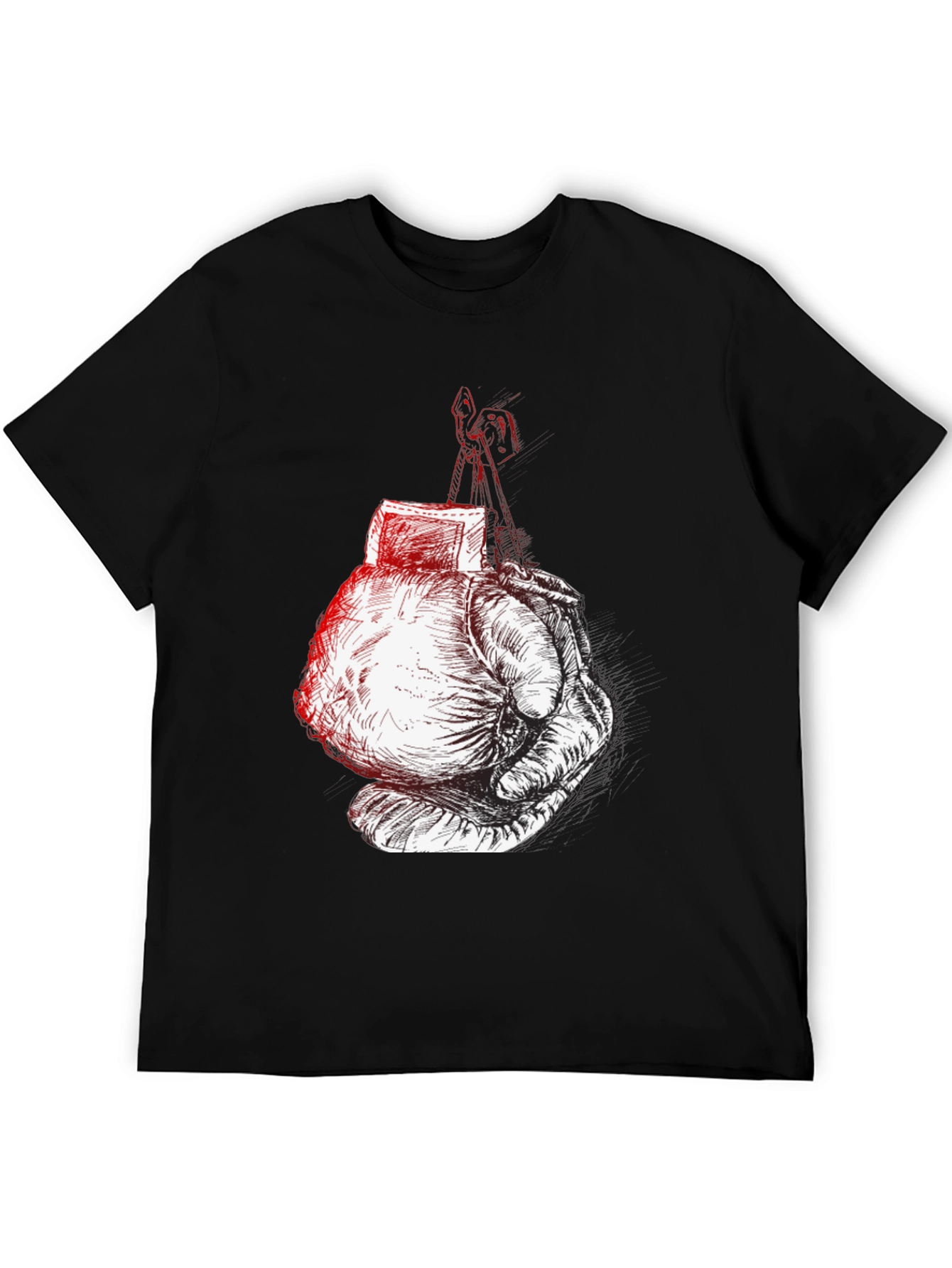 Boxing Gloves Graphic Tee - Black Cotton Comfort