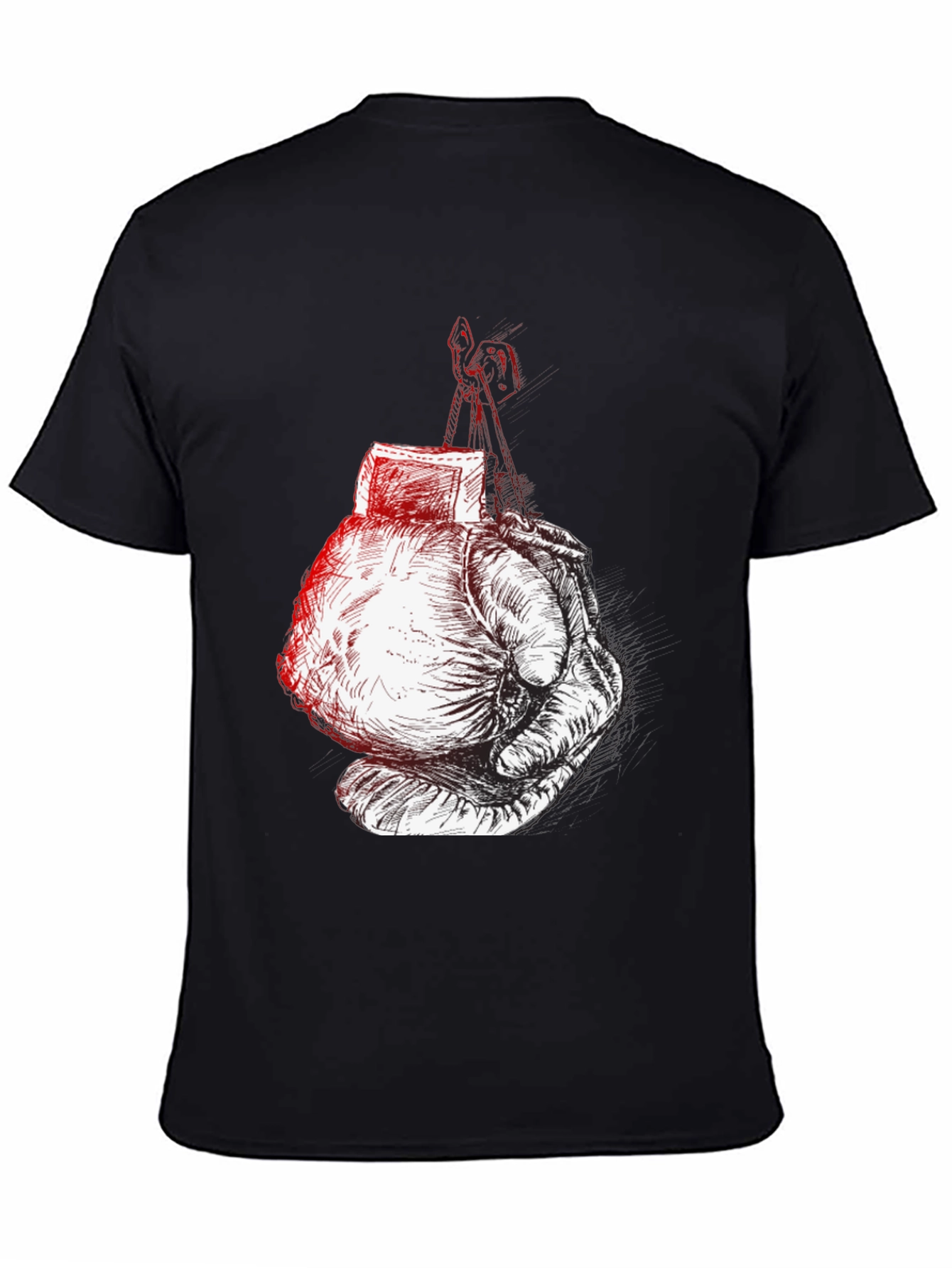 Boxing Gloves Graphic Tee - Black Cotton Comfort