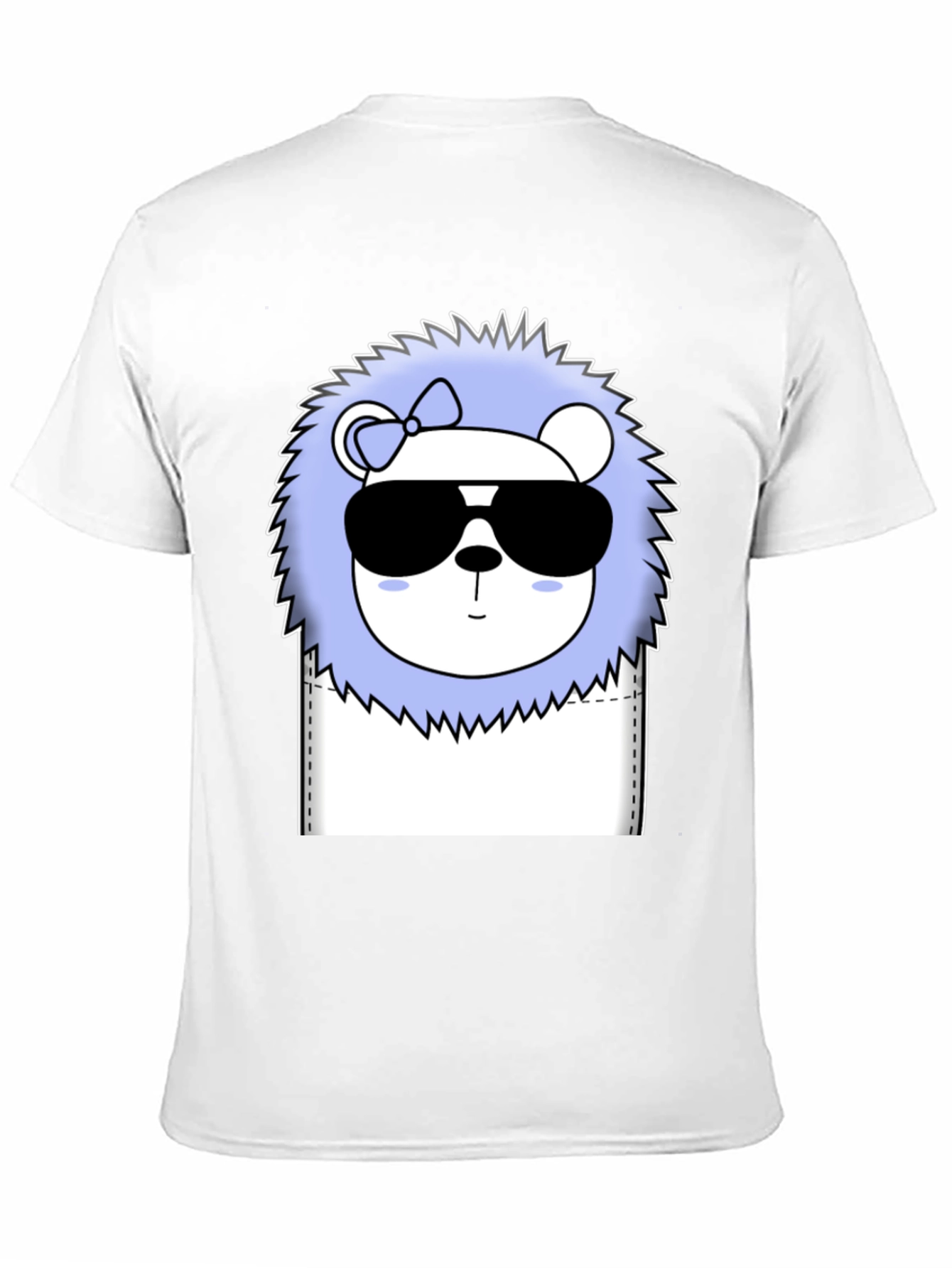 Cool Cartoon Lion Graphic Tee - Black Cotton T-Shirt