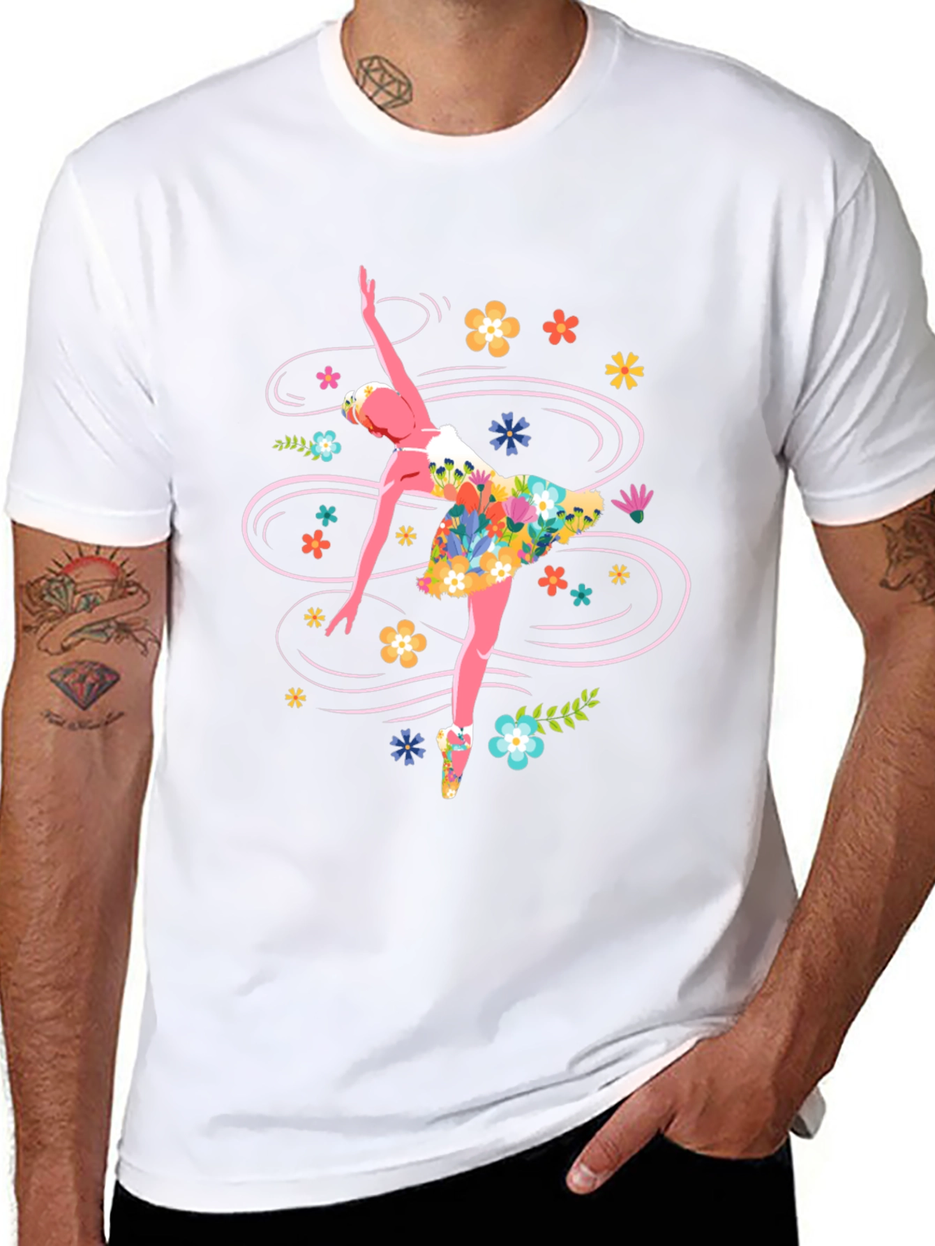 Floral Ballerina Graphic T-Shirt