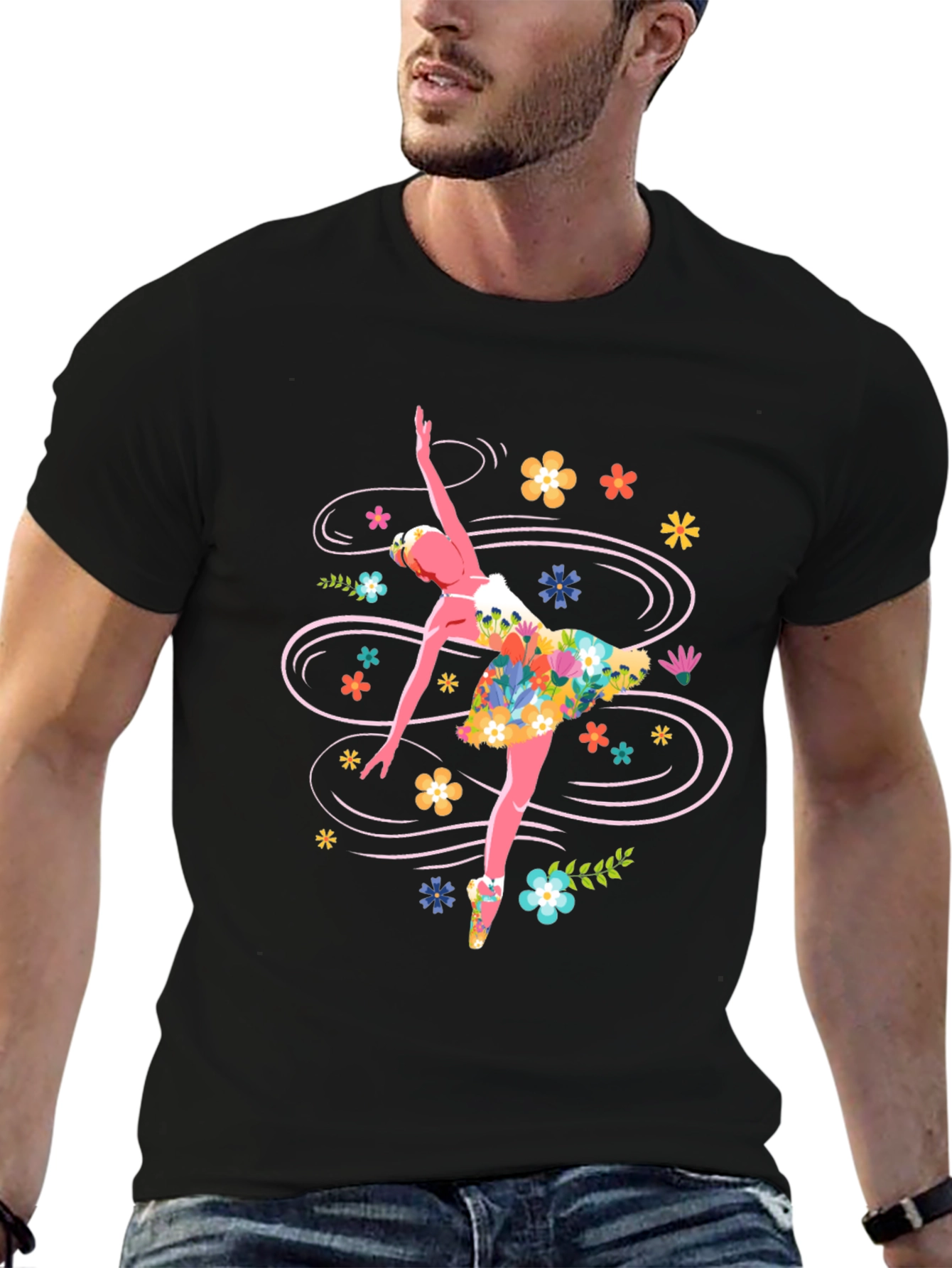 Floral Ballerina Graphic T-Shirt