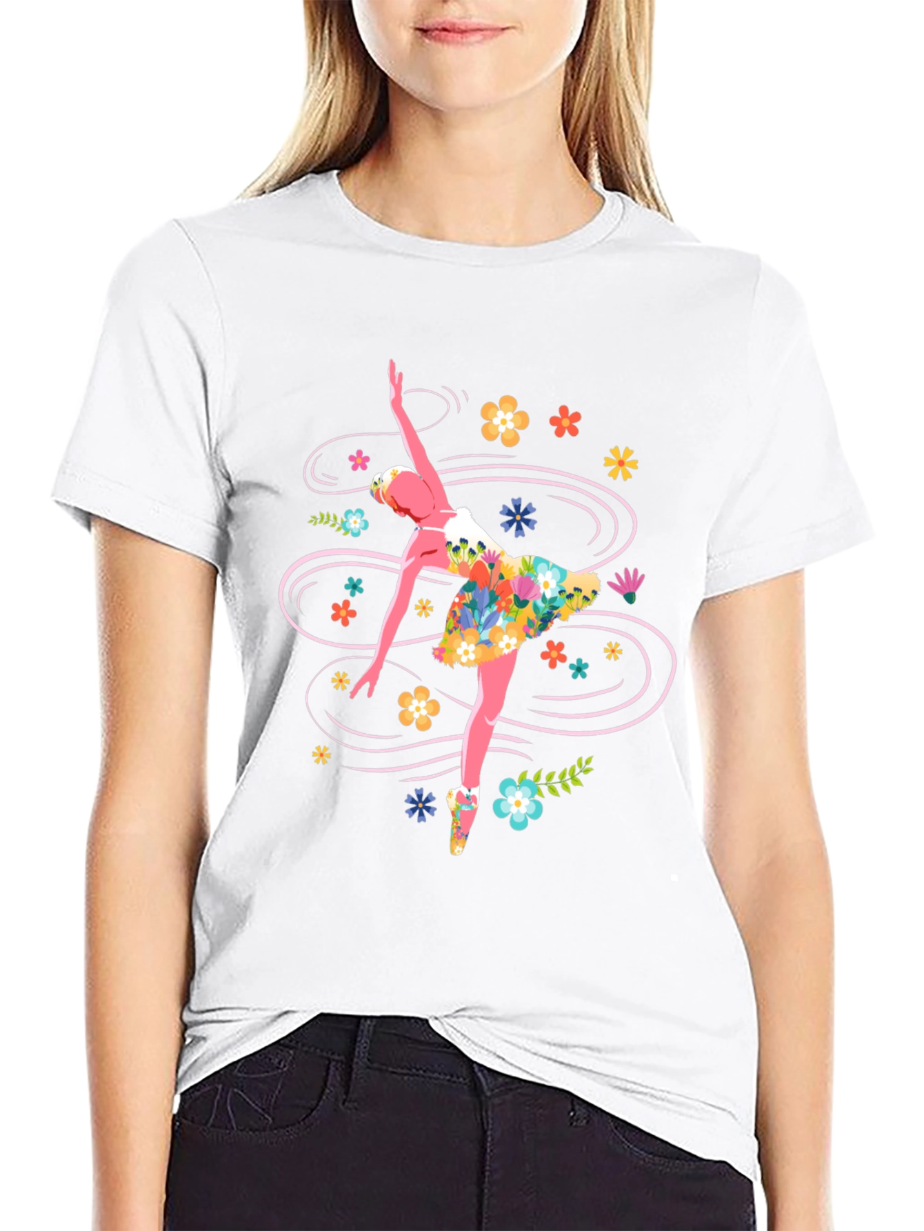 Floral Ballerina Graphic T-Shirt