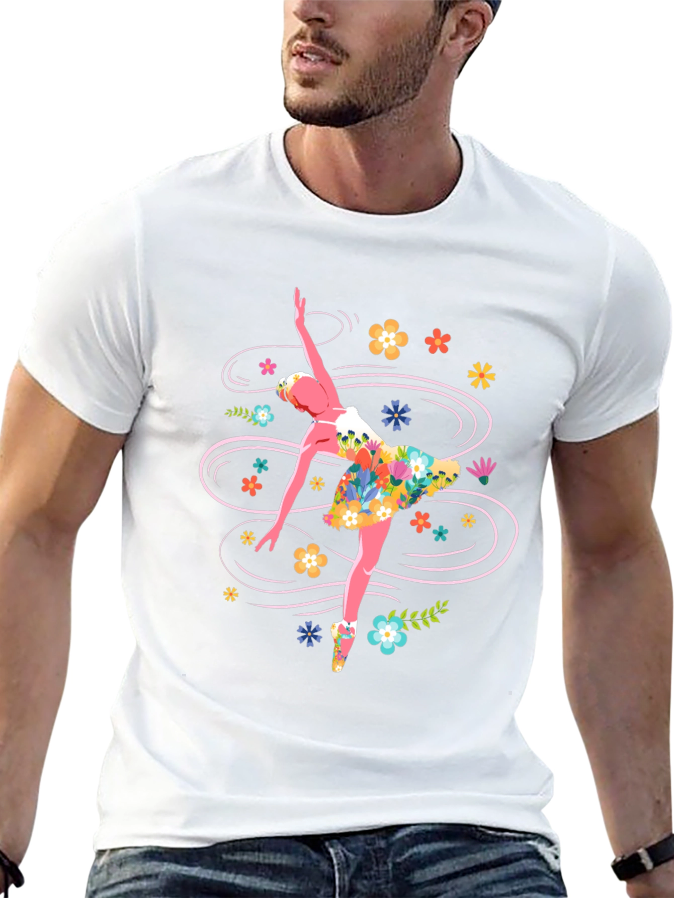Floral Ballerina Graphic T-Shirt