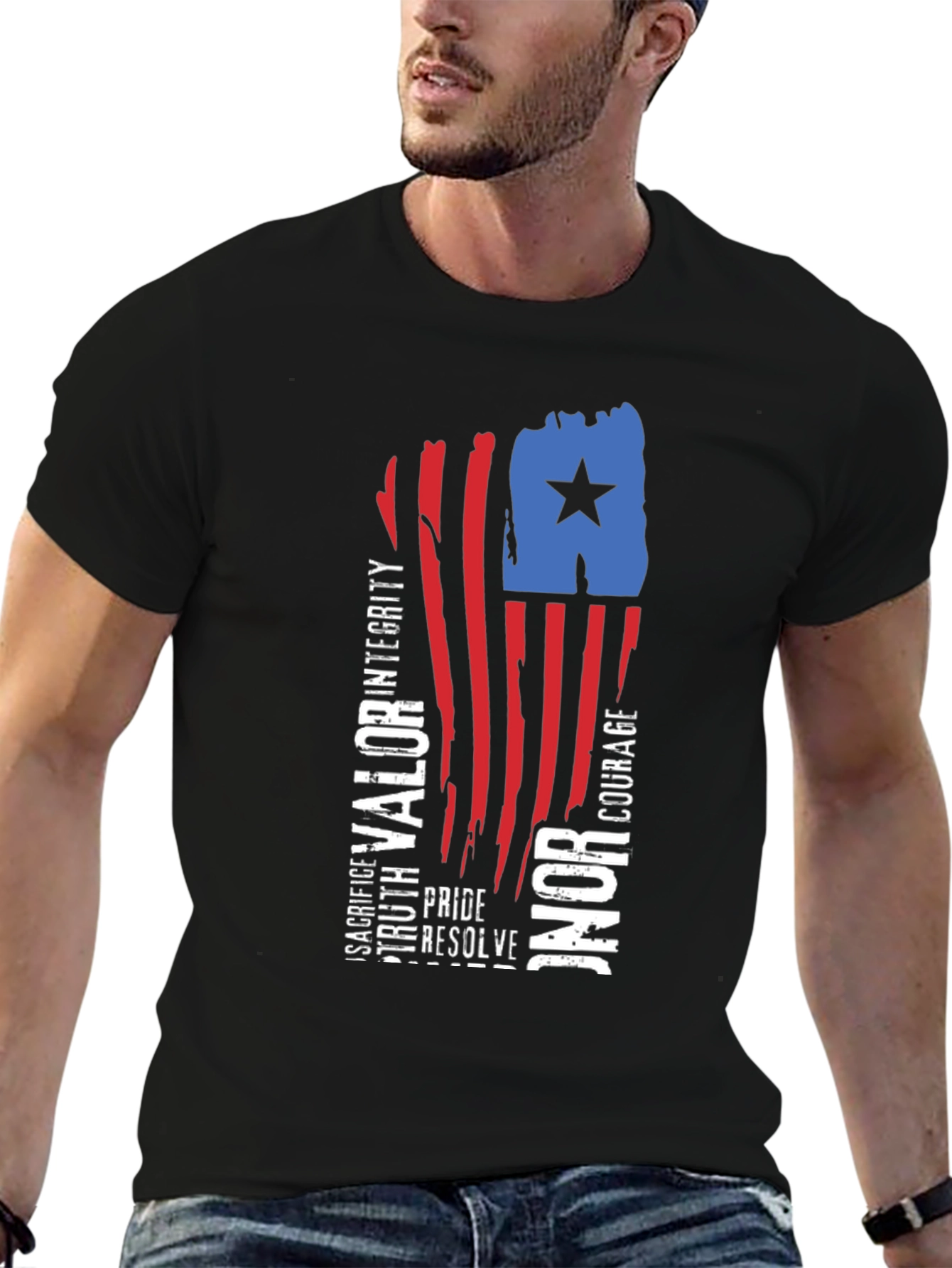 Patriotic Valor Honor Graphic Tee