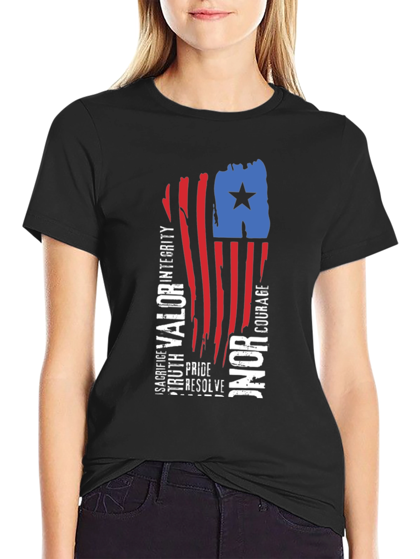 Patriotic Valor Honor Graphic Tee