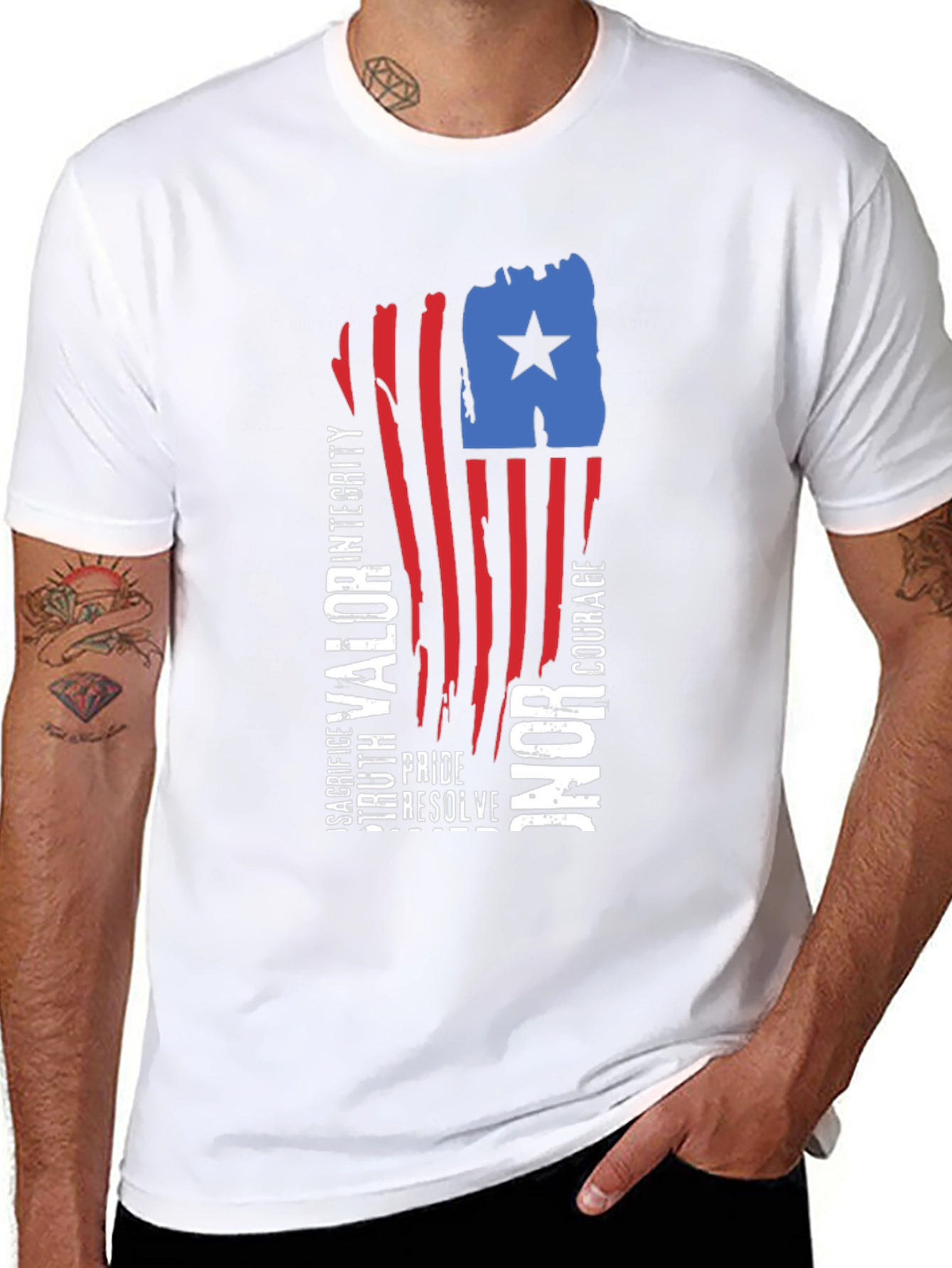 Patriotic Valor Honor Graphic Tee