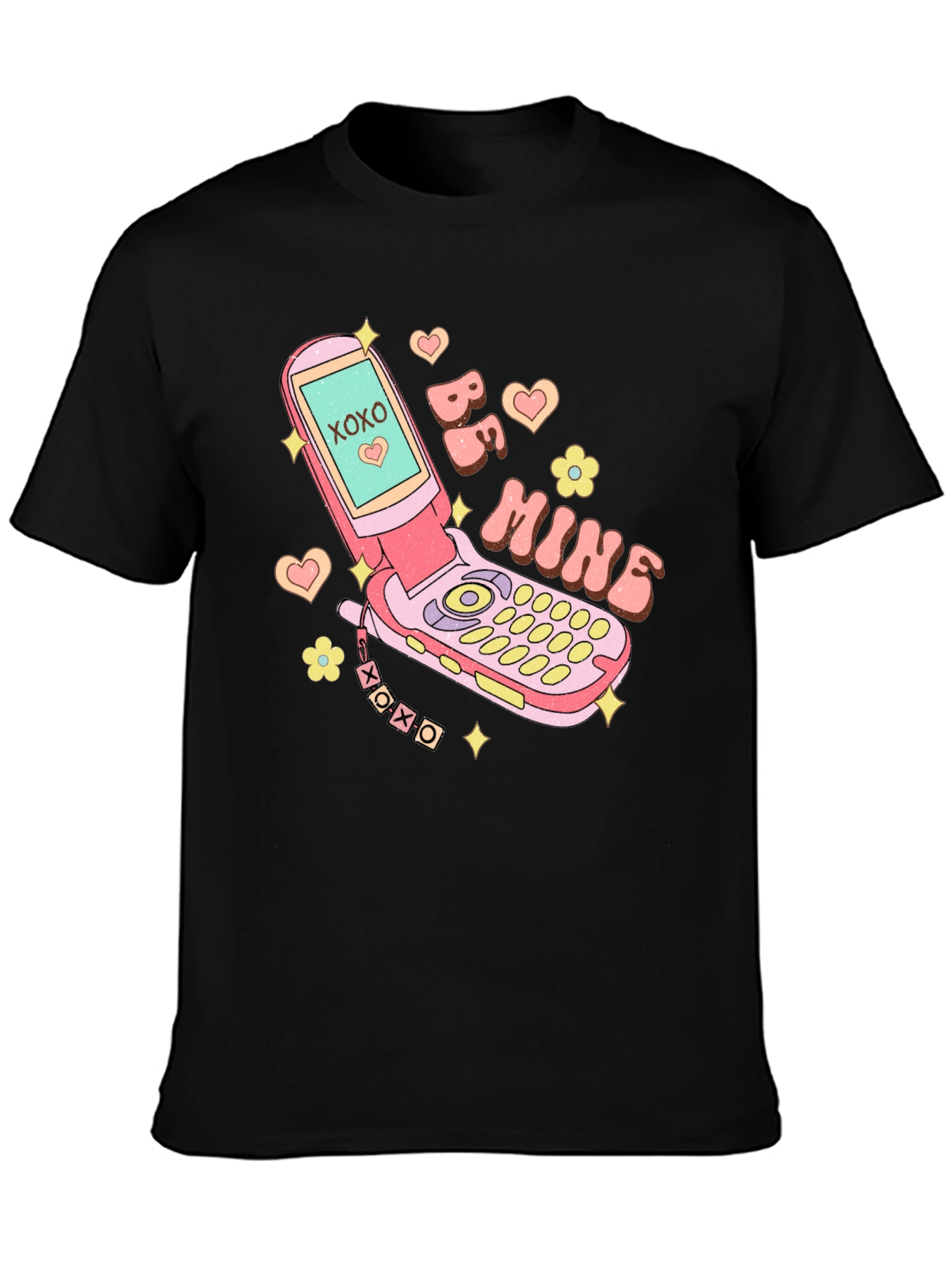Be Mine Retro Cell Phone Graphic Tee