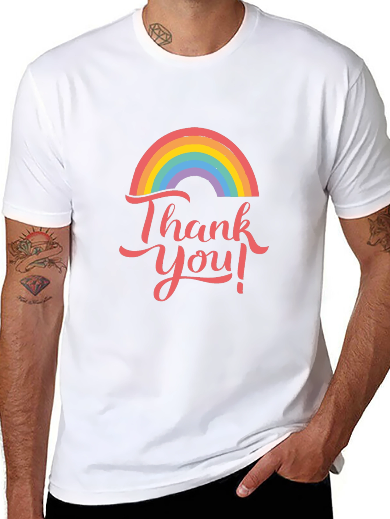 Thank You Rainbow Graphic Tee