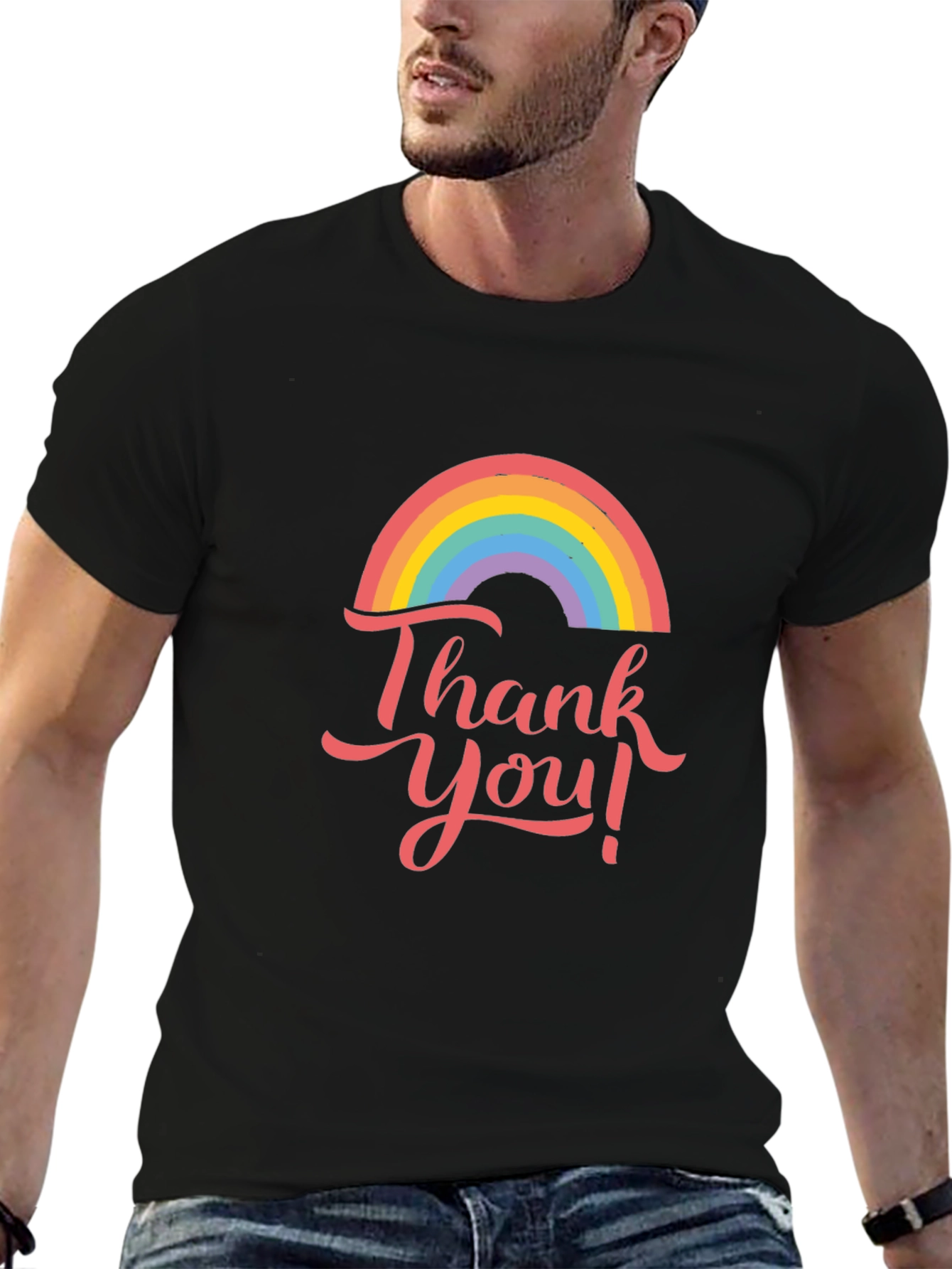 Thank You Rainbow Graphic Tee