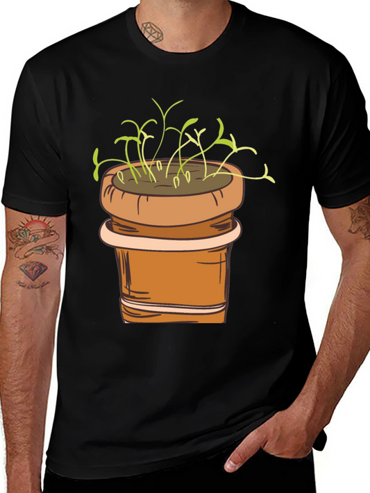 Plant Pot Graphic Tee - Black Unisex T-Shirt