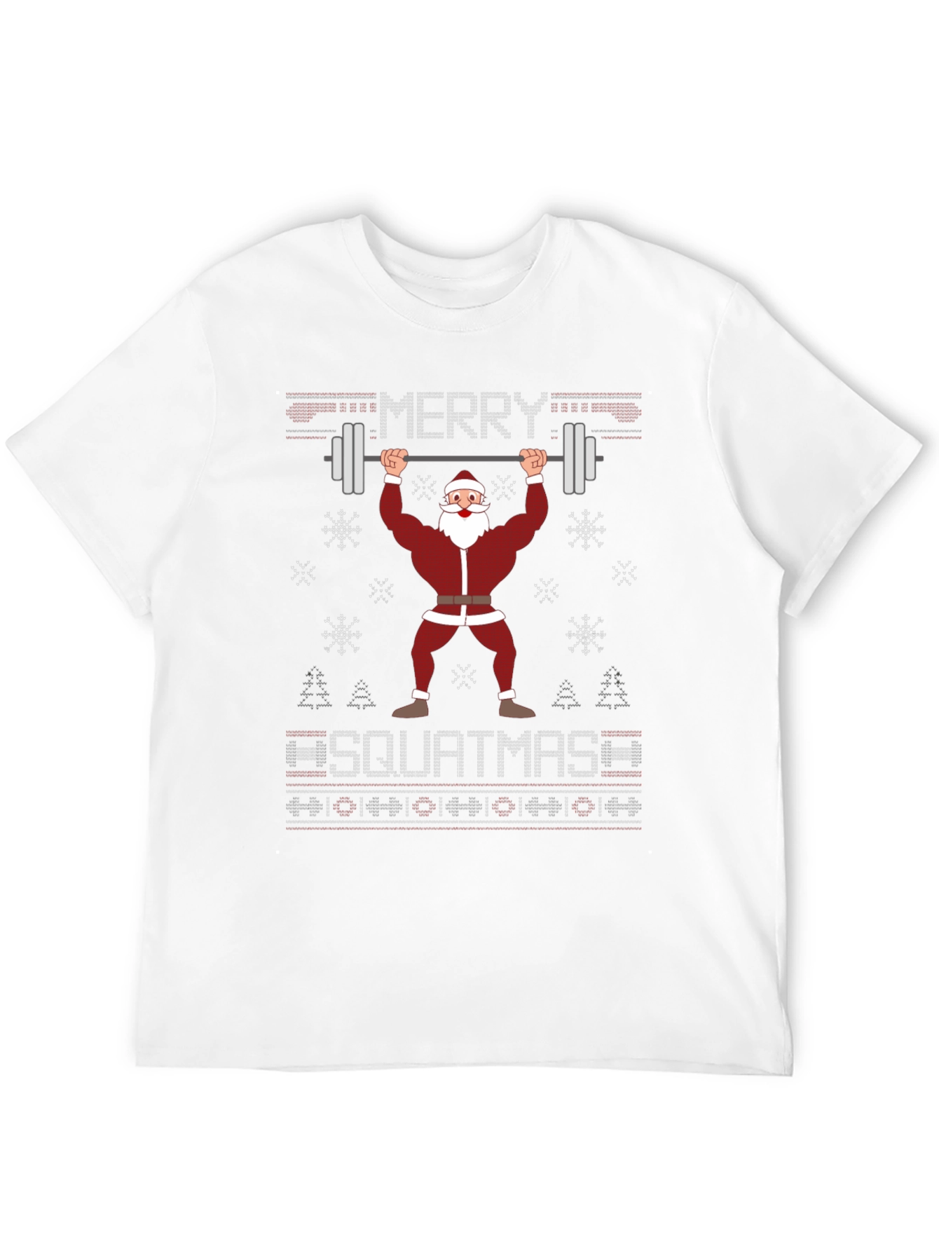 Merry Squatmas Santa Lifting Barbell T-Shirt