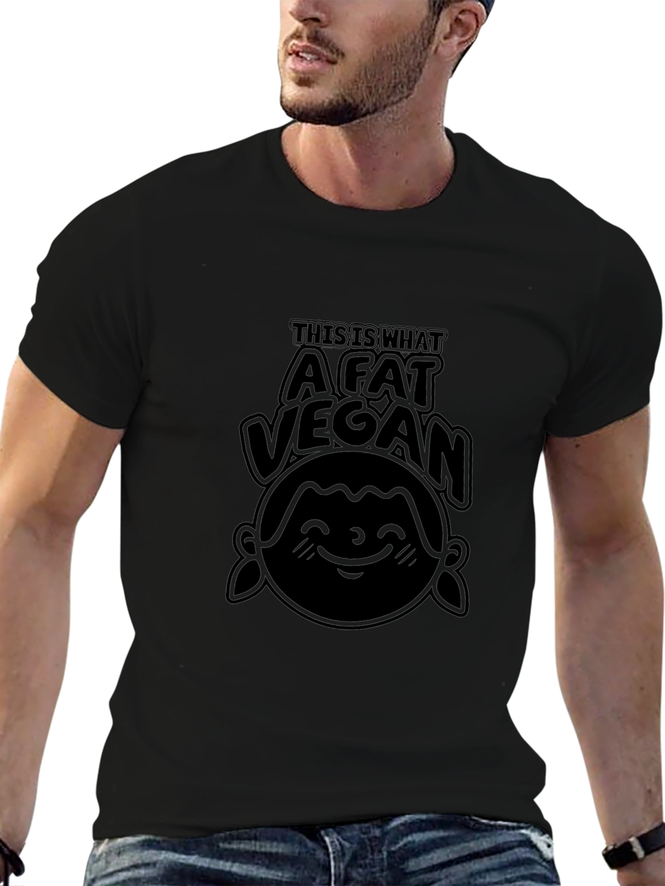 A Fat Vegan Black T-Shirt - Unisex Tee