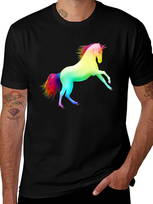 Rainbow Unicorn Black T-Shirt