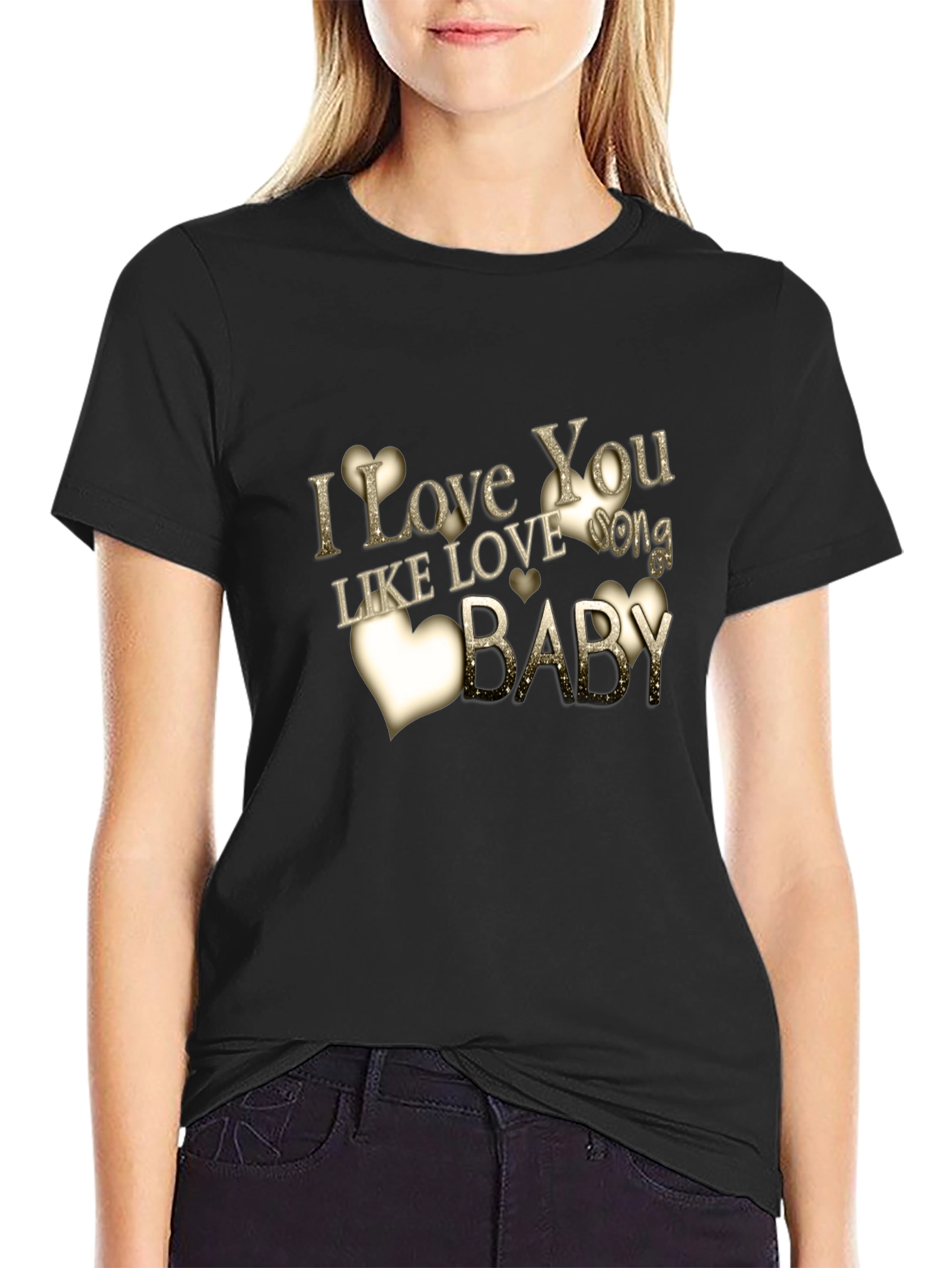 I Love You Mens Black T-Shirt