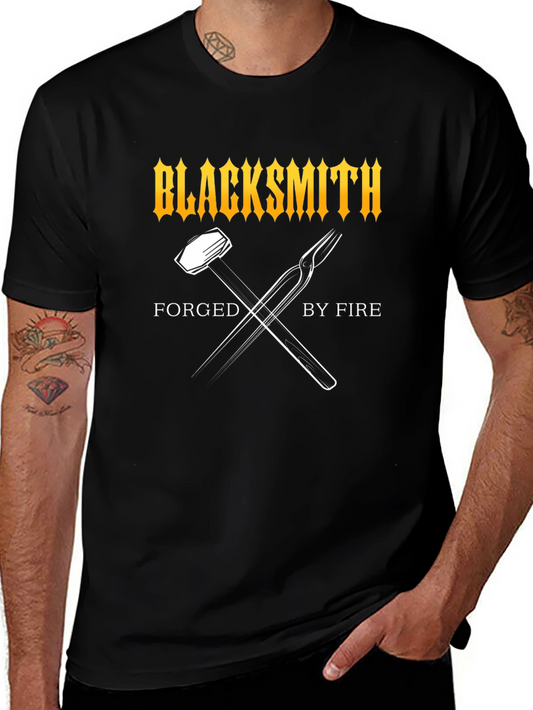 Blacksmith Forged By Fire Graphic T-Shirt