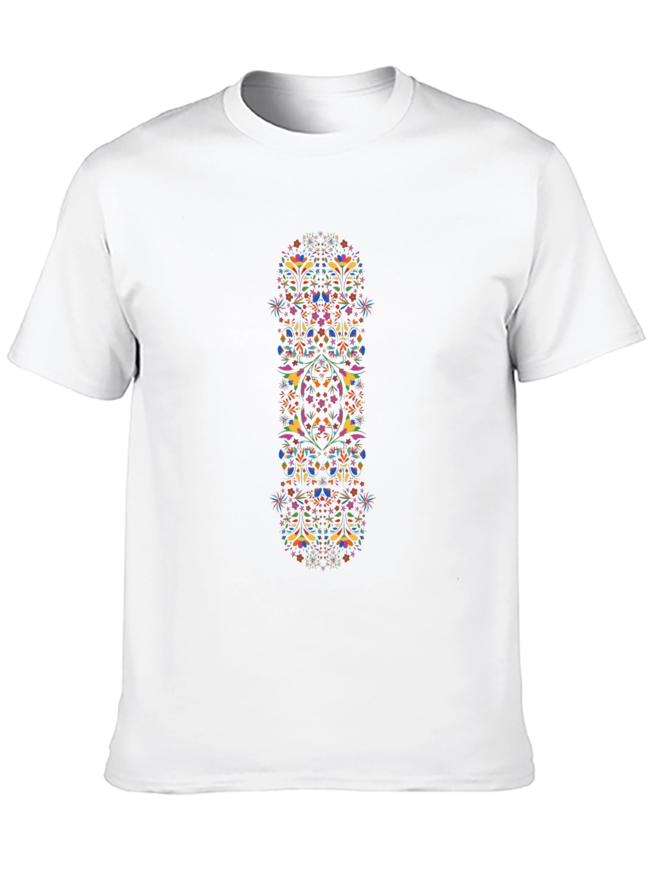Boho Floral Print Black T-Shirt