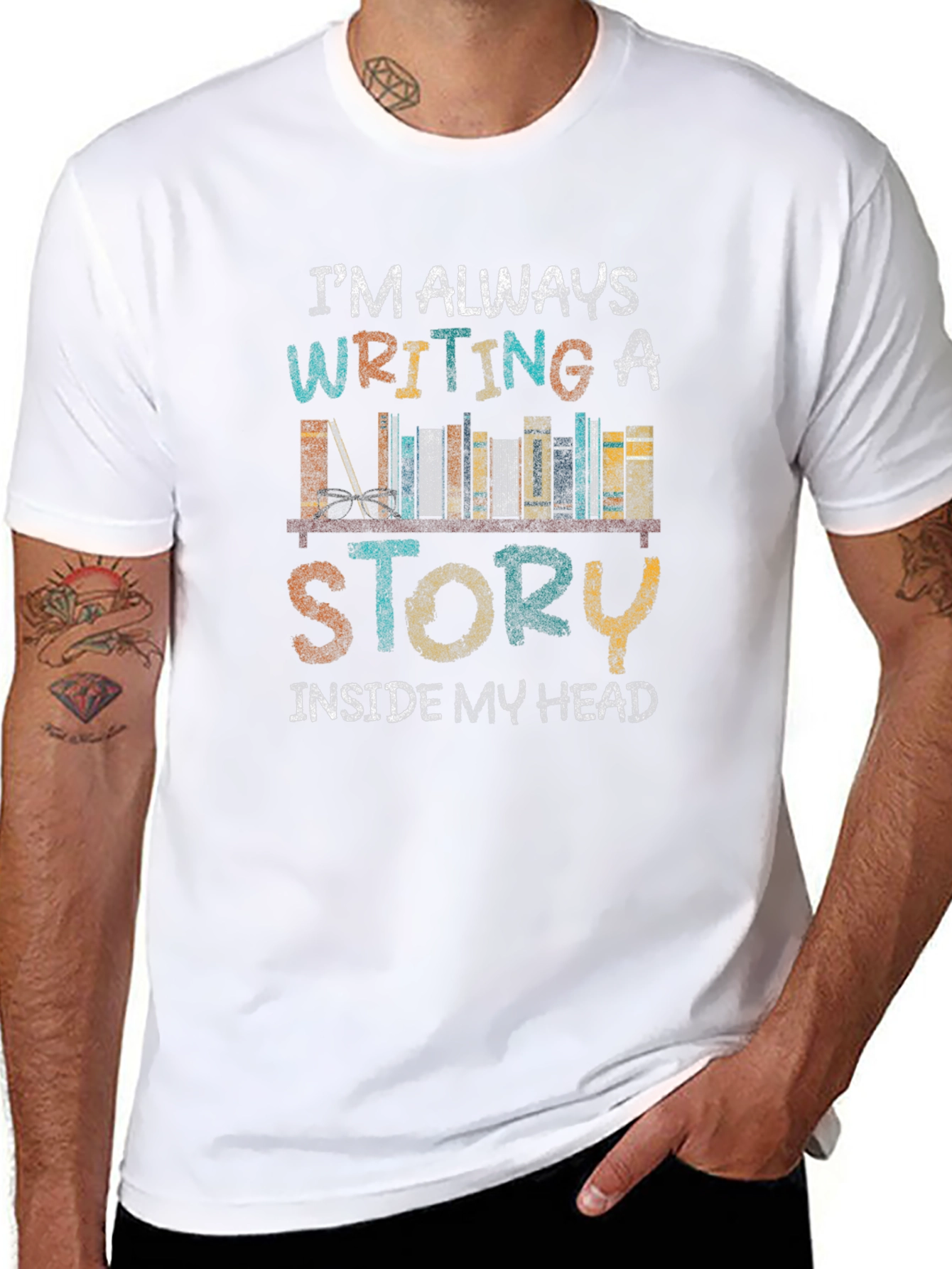 Book Lover T-Shirt: Writing a Story Tee