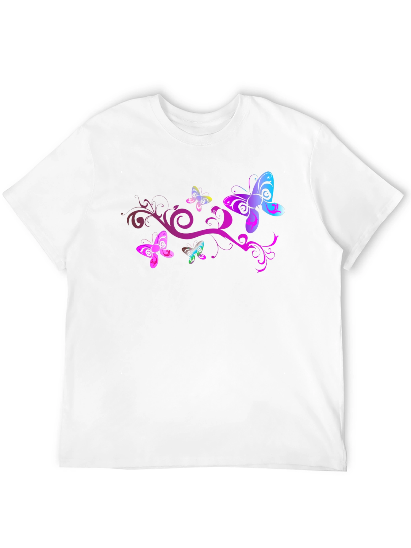 Butterfly Swirl Graphic Black T-Shirt