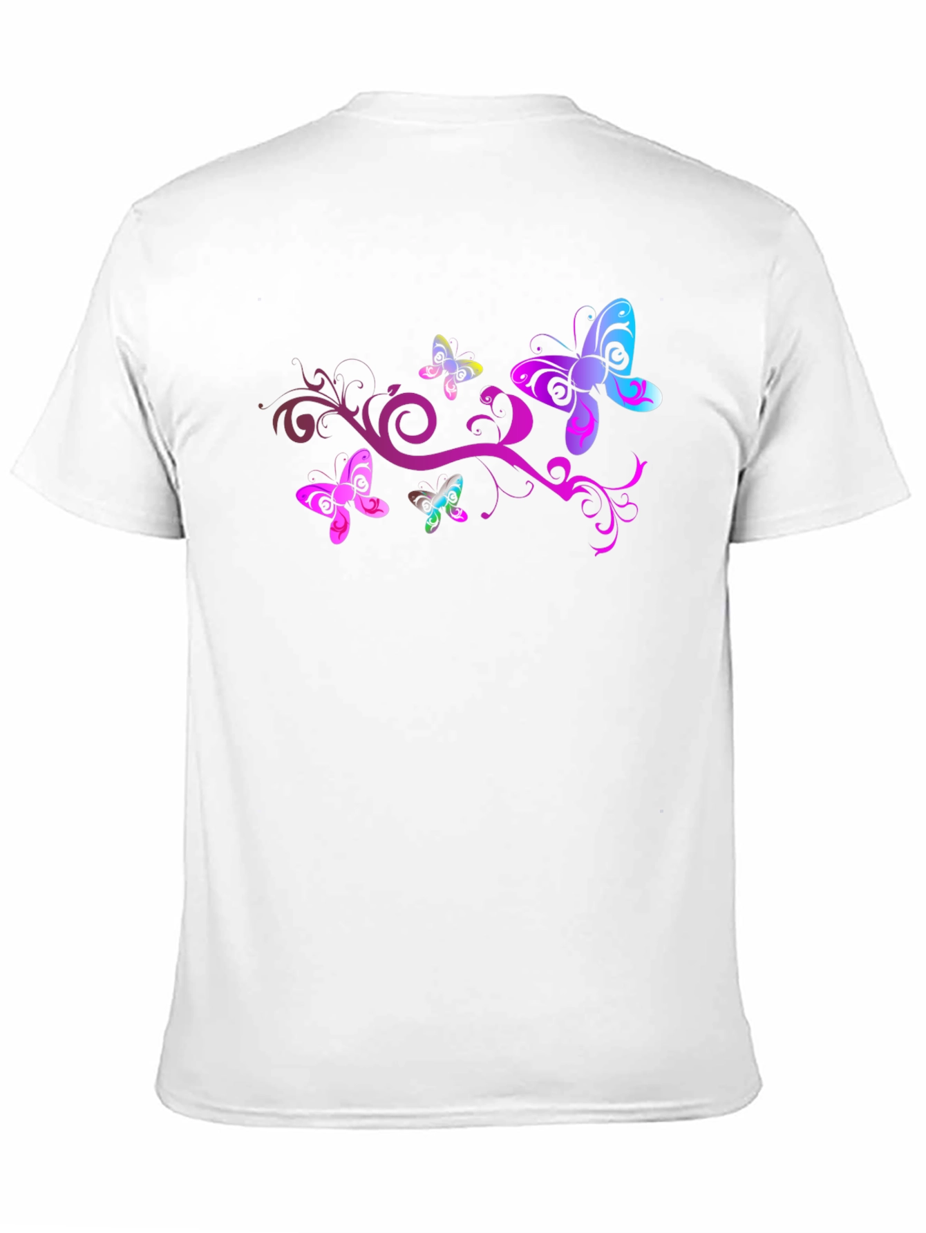 Butterfly Swirl Graphic Black T-Shirt