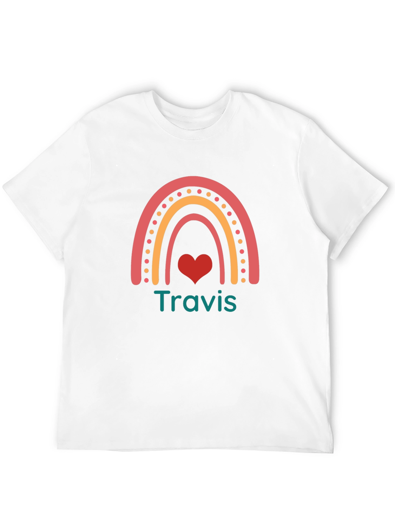 Personalized Rainbow Heart T-Shirt - Travis