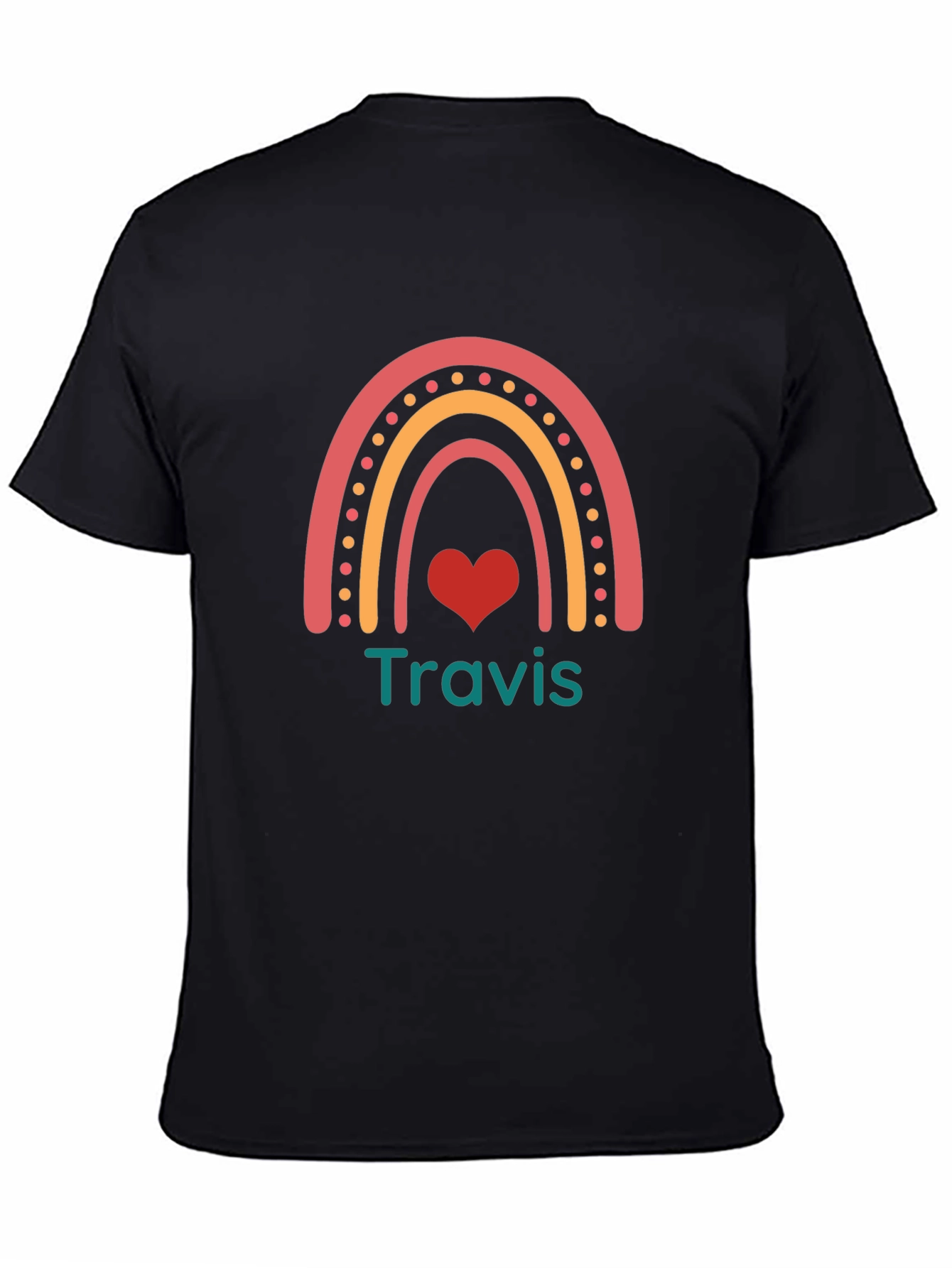 Personalized Rainbow Heart T-Shirt - Travis