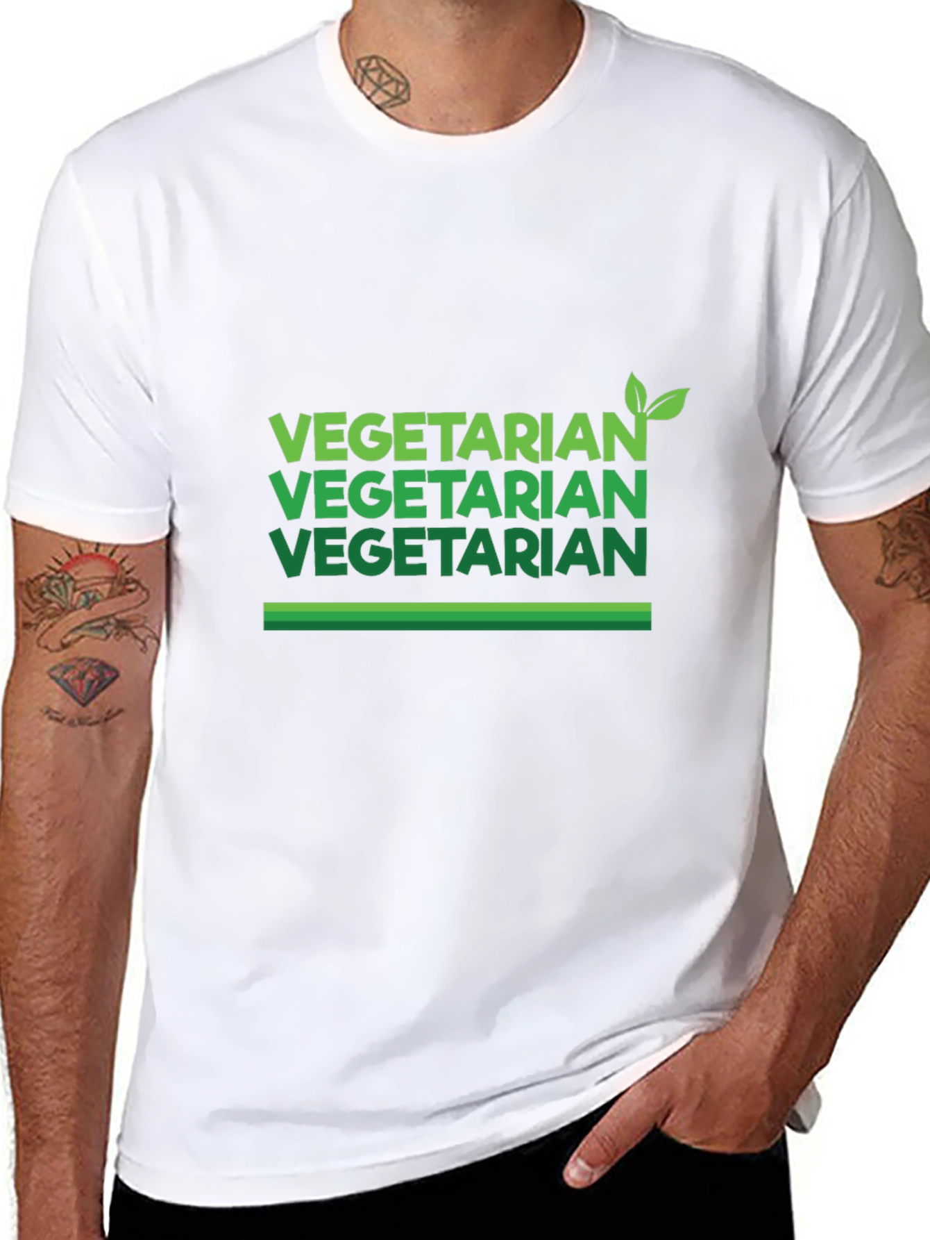 Vegetarian Graphic Tee - Black Casual Shirt