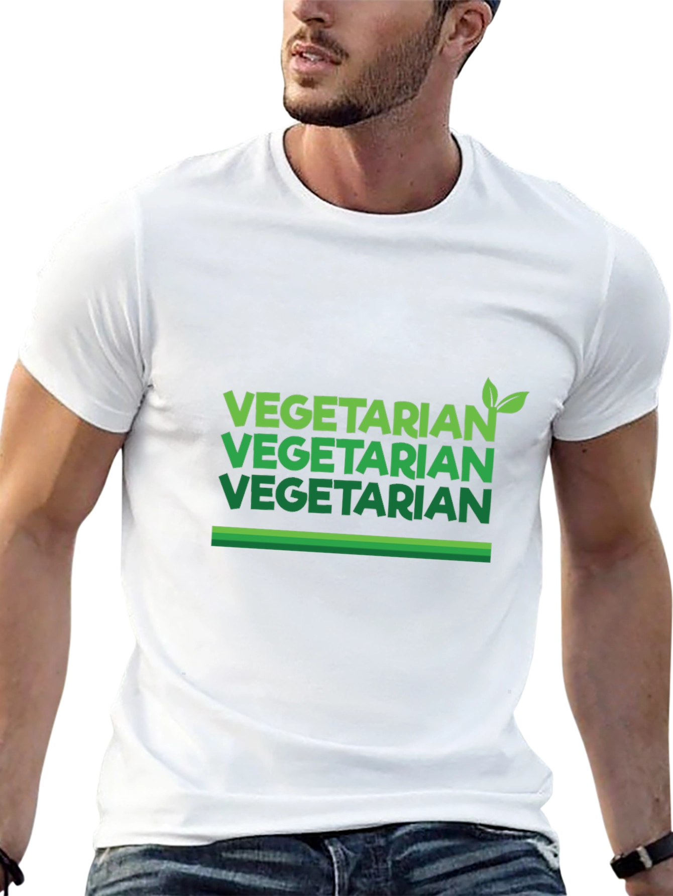 Vegetarian Graphic Tee - Black Casual Shirt