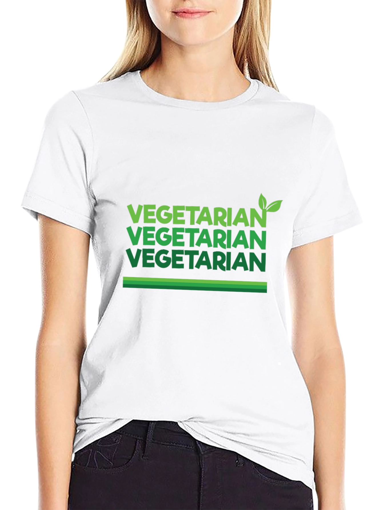 Vegetarian Graphic Tee - Black Casual Shirt