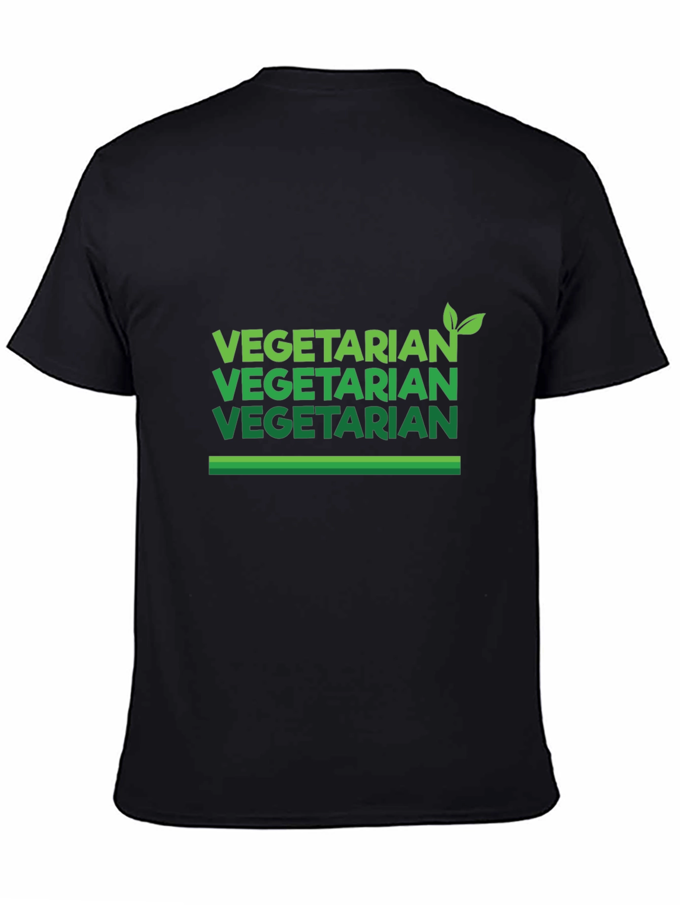 Vegetarian Graphic Tee - Black Casual Shirt