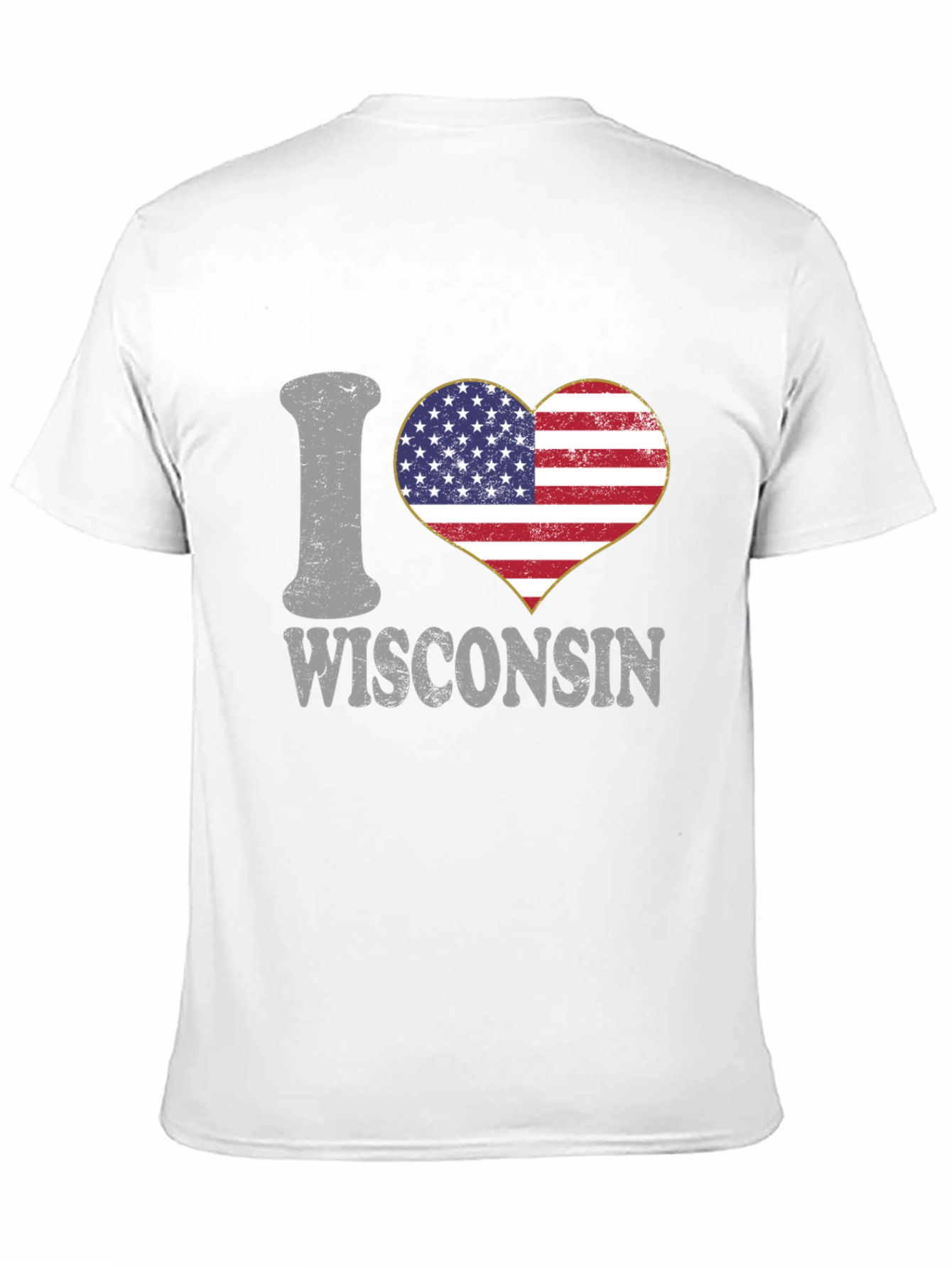 I Heart Wisconsin American Flag Graphic Tee
