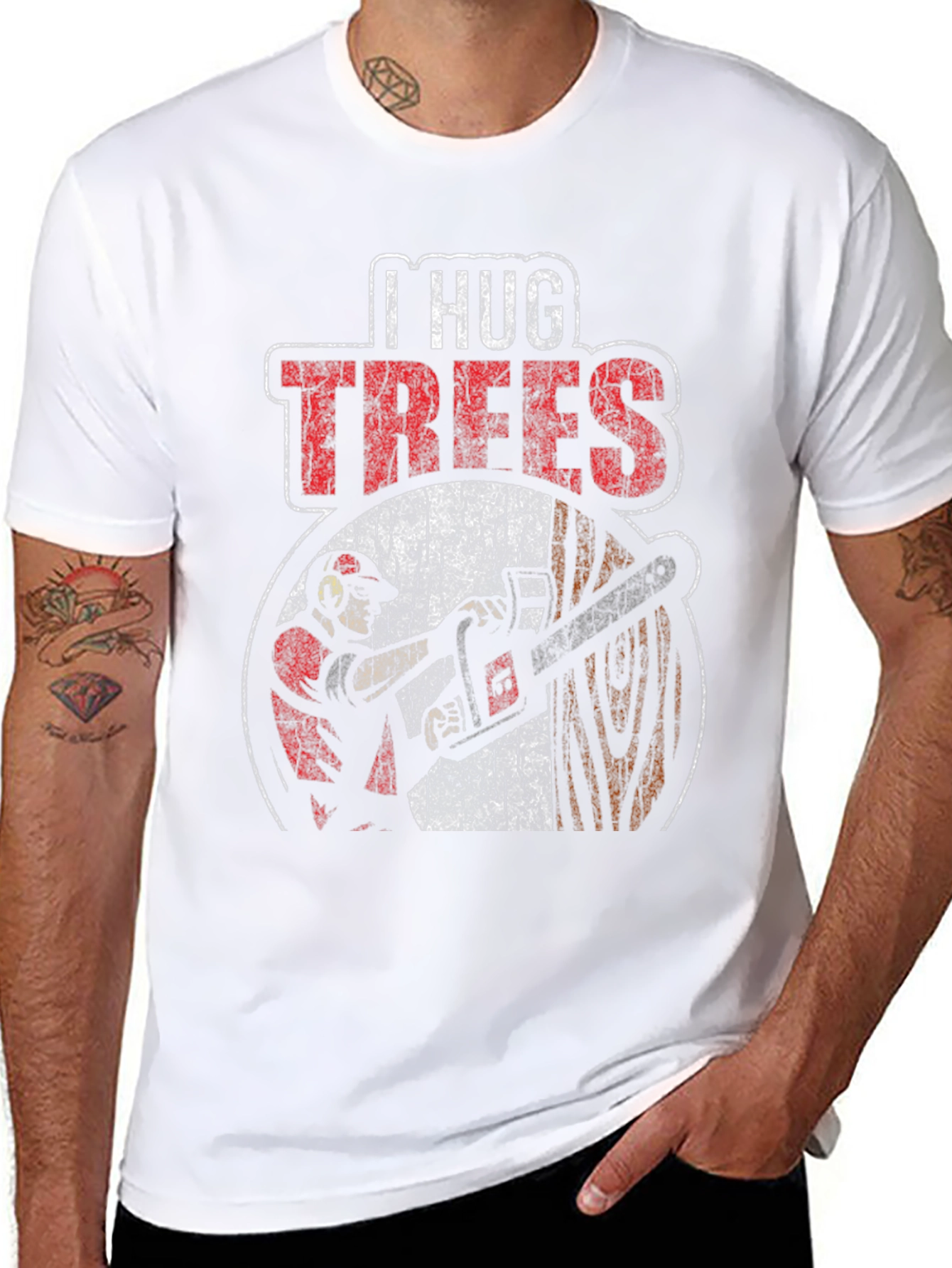I Hug Trees Graphic Tee - Lumberjack Style