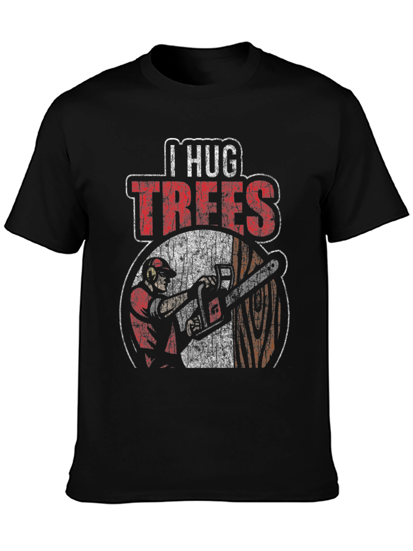 I Hug Trees Graphic Tee - Lumberjack Style