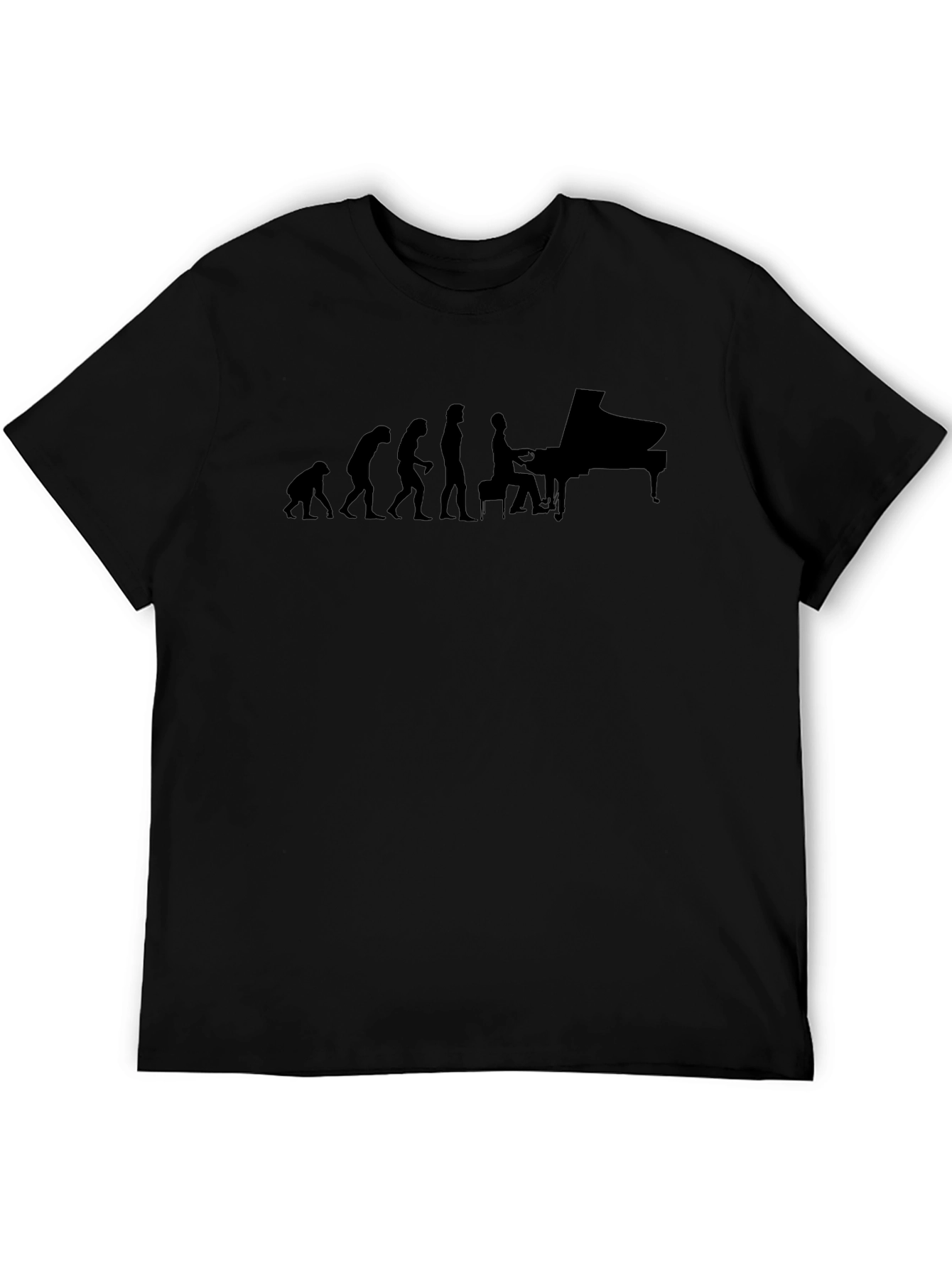 Evolution of Piano Player T-Shirt - Black
