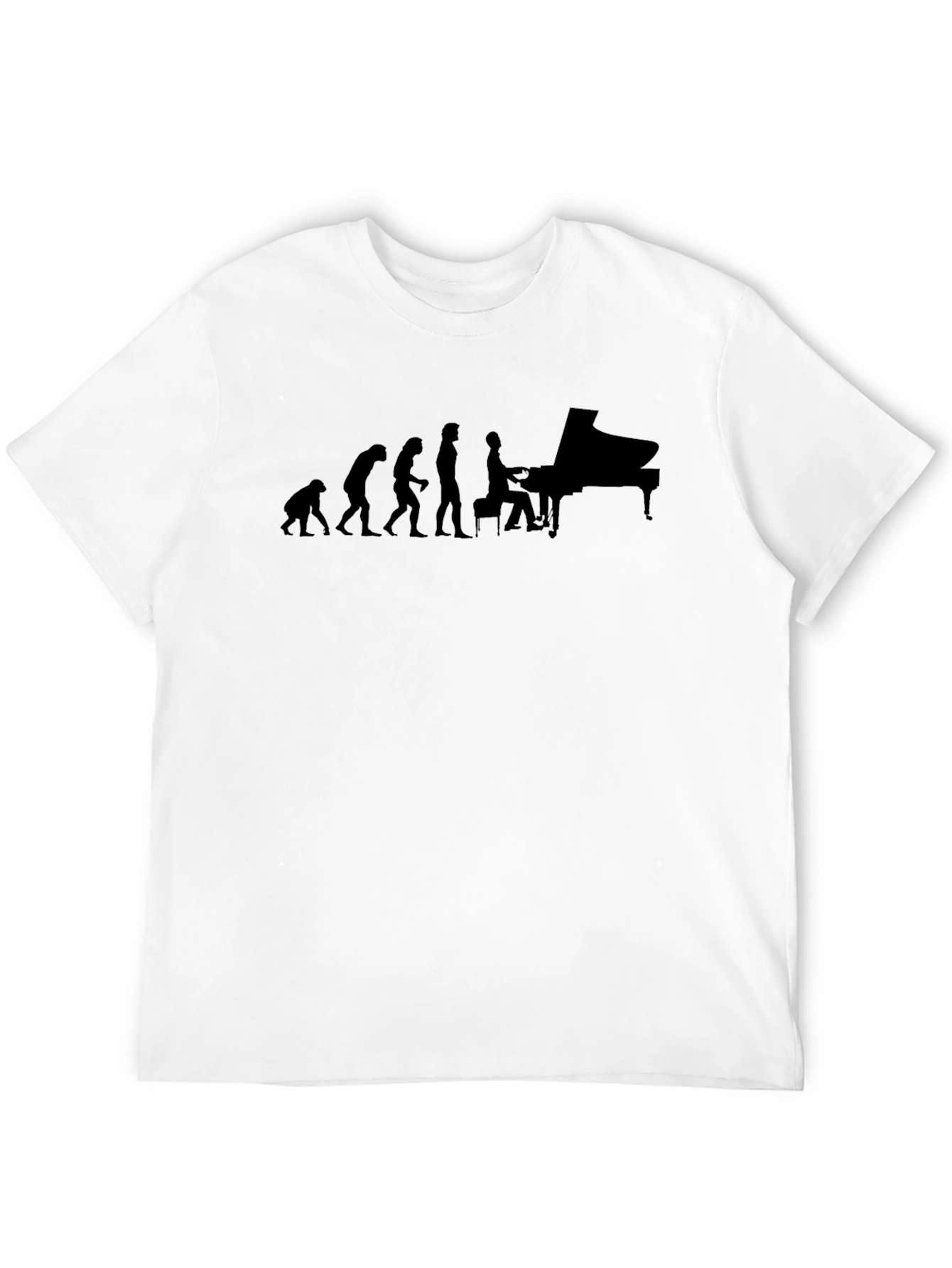 Evolution of Piano Player T-Shirt - Black