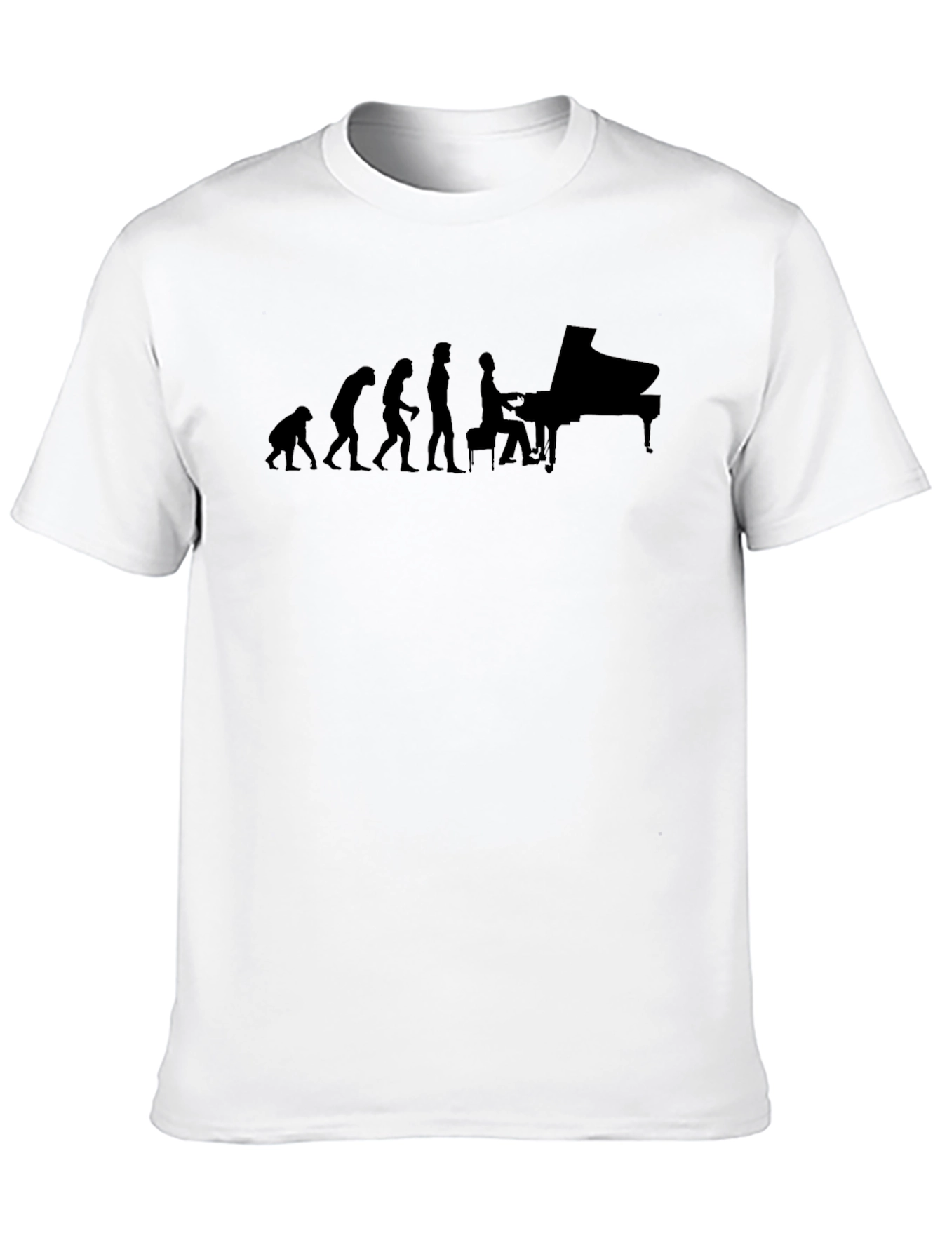 Evolution of Piano Player T-Shirt - Black