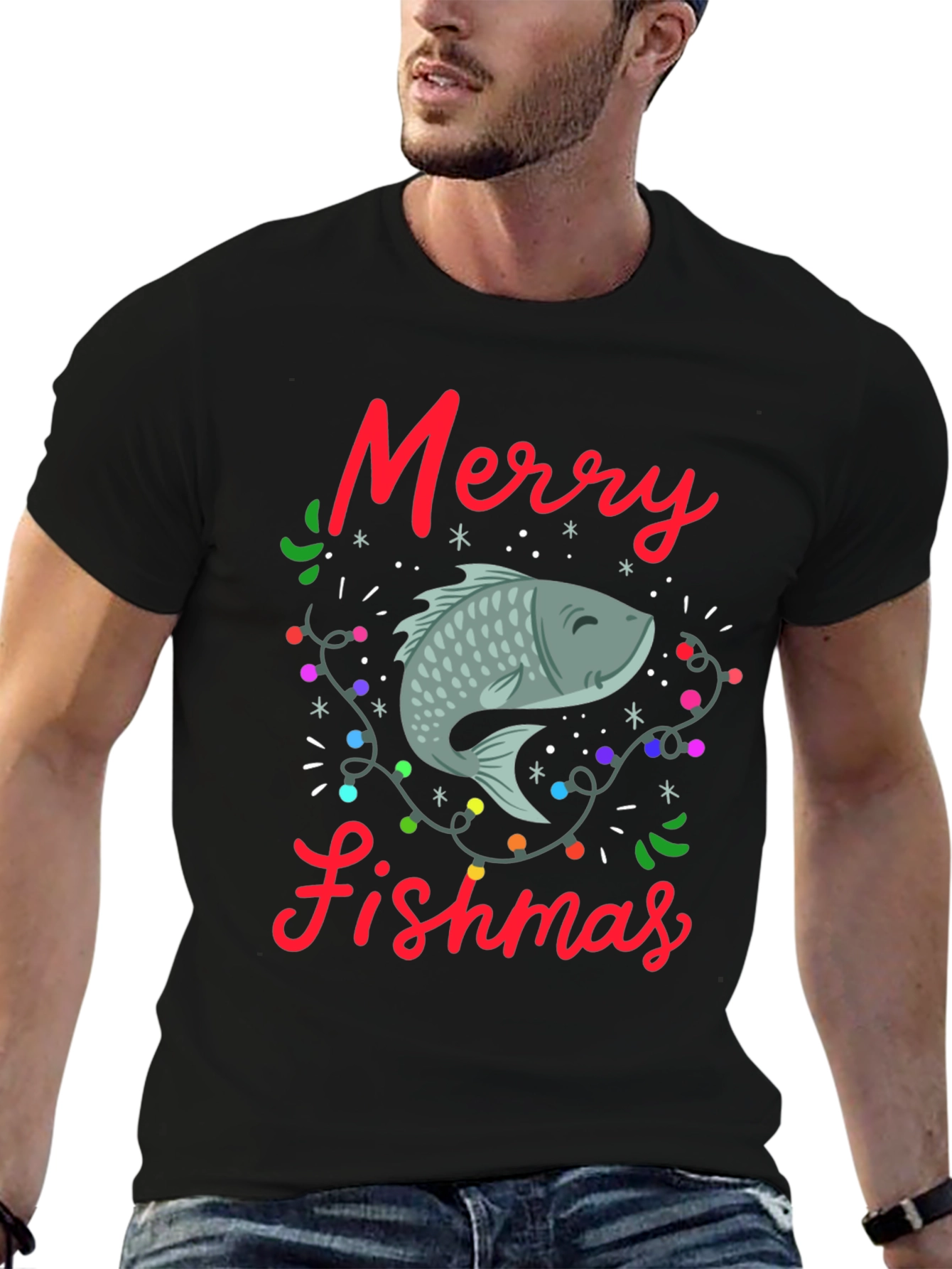 Merry Fishmas T-Shirt - Holiday Fishing Tee