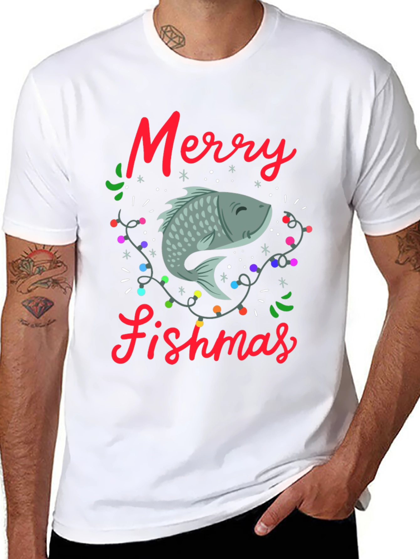Merry Fishmas T-Shirt - Holiday Fishing Tee
