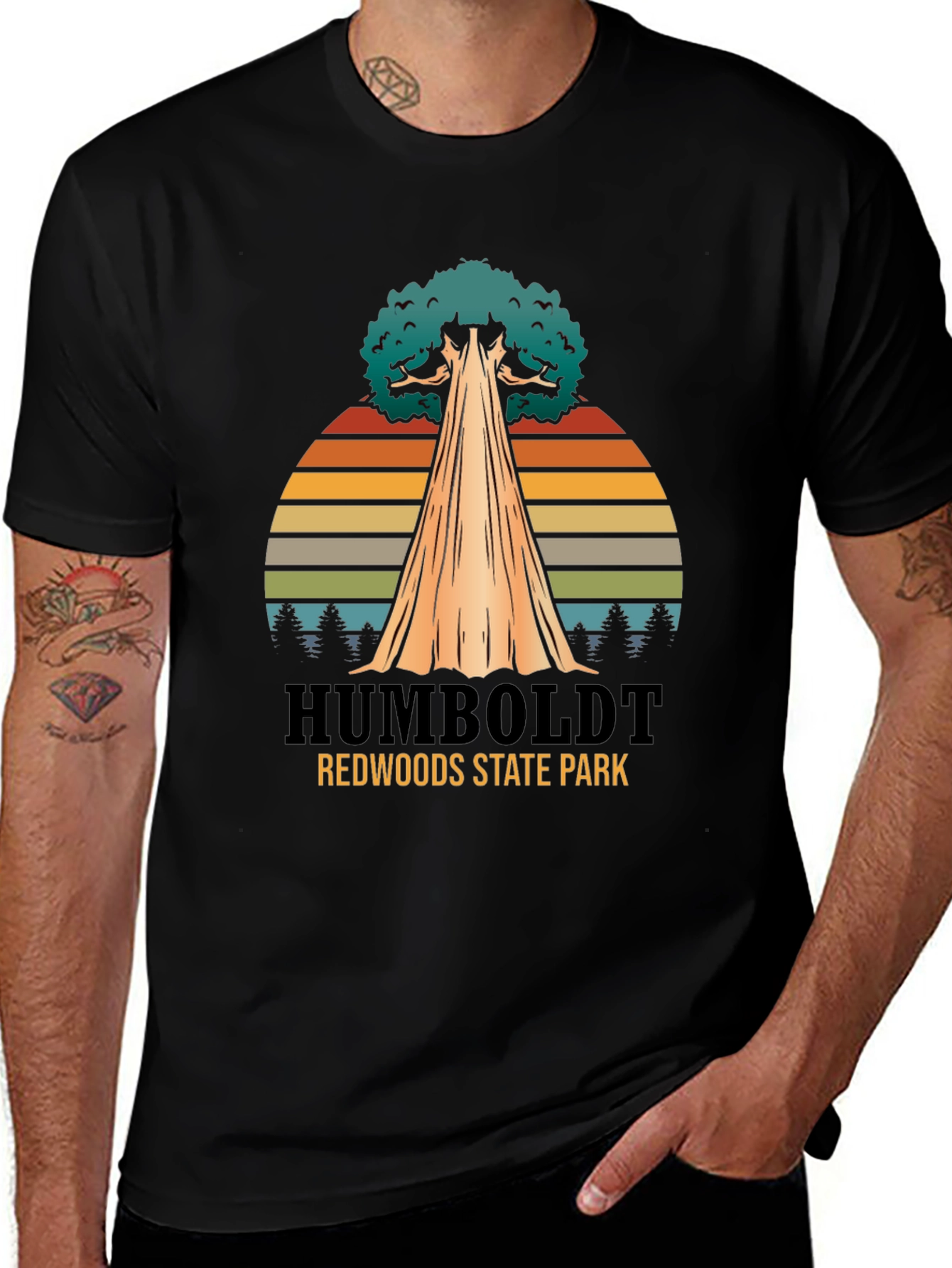 Humboldt Redwoods State Park Black T-Shirt