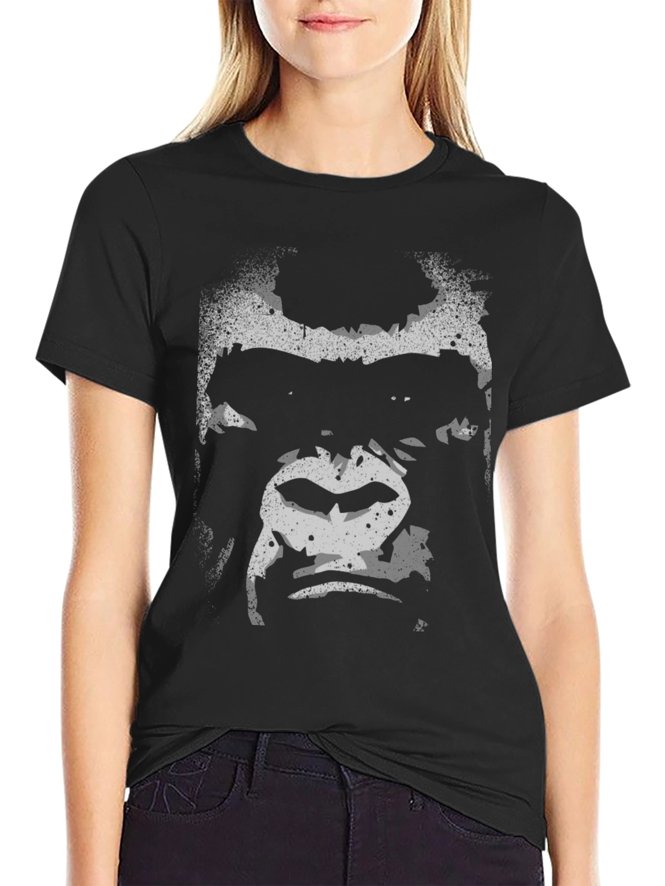 Graphic Gorilla Face Black T-Shirt