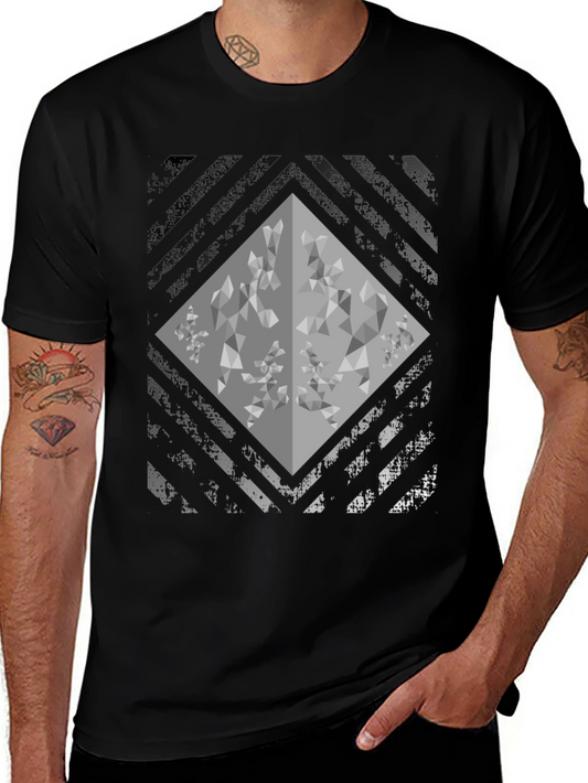 Abstract Geometric Diamond Graphic Mens Tee