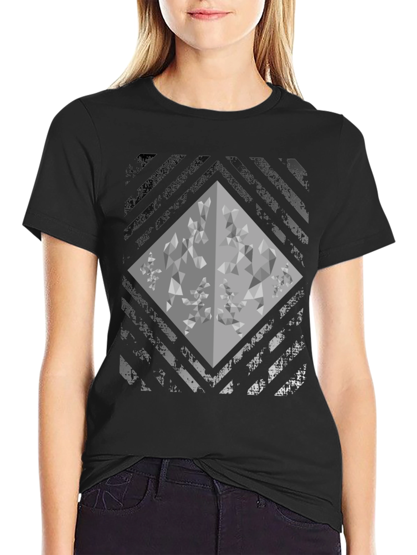 Abstract Geometric Diamond Graphic Mens Tee